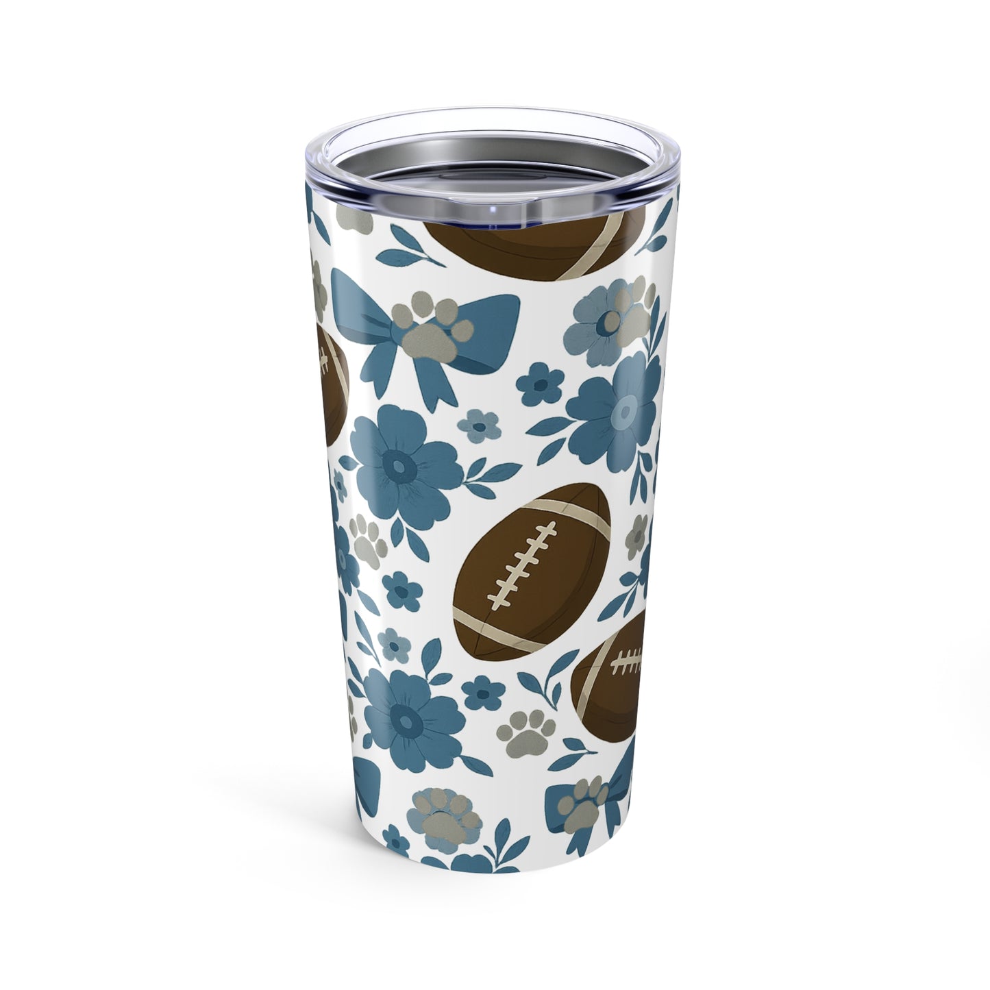 Floral Football Tumbler 20oz, Memphis Tigers