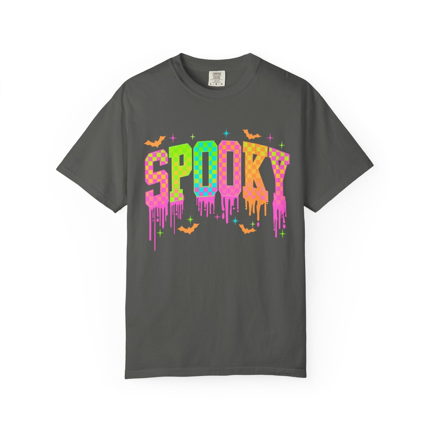 Colorful Neon Checkered Spooky T-Shirt
