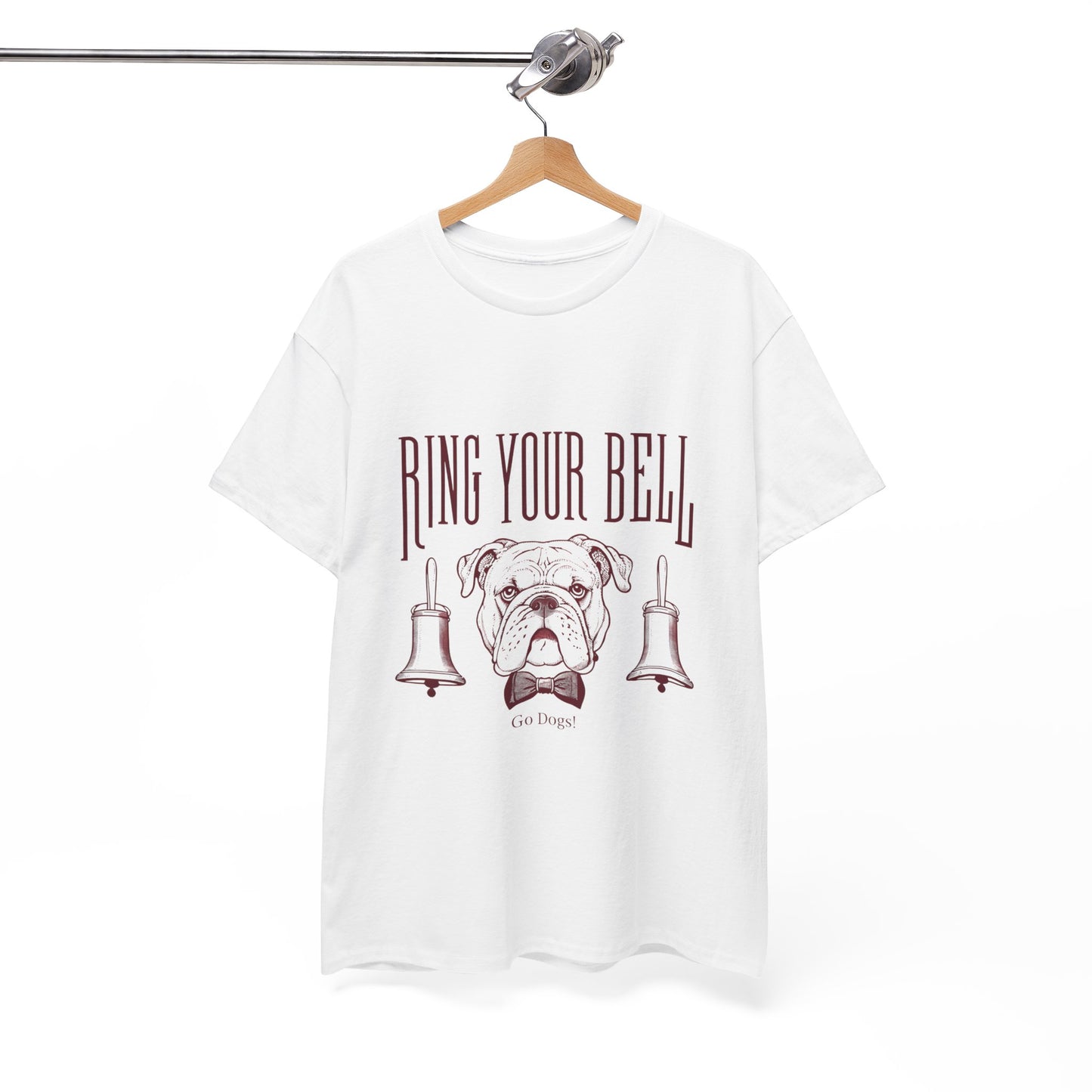 Dog Lover's Unisex Heavy Cotton Tee | 'Ring Your Bell' Shirt, Bulldog Tee, Pet Owner Gift, Funny Dog Apparel, Casual Wear