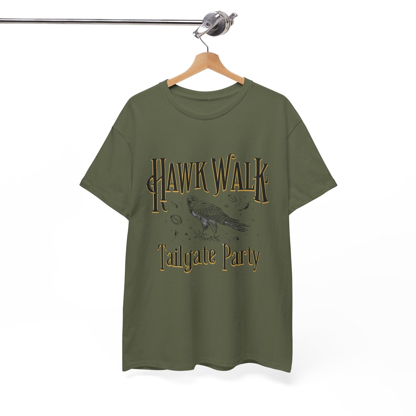 Hawk Walk Tailgate Tee, Unisex Cotton Shirt, Outdoor Event T-Shirt, Festival Wear, Bird Lover Gift, Sports Gathering Apparel
