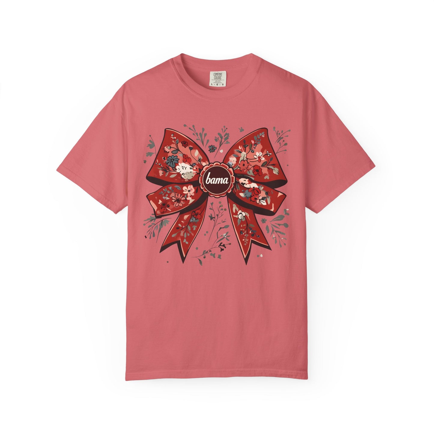 Floral Bow T-shirt - Comfort Colors - Coquette Bama Bow - Alabama Fan