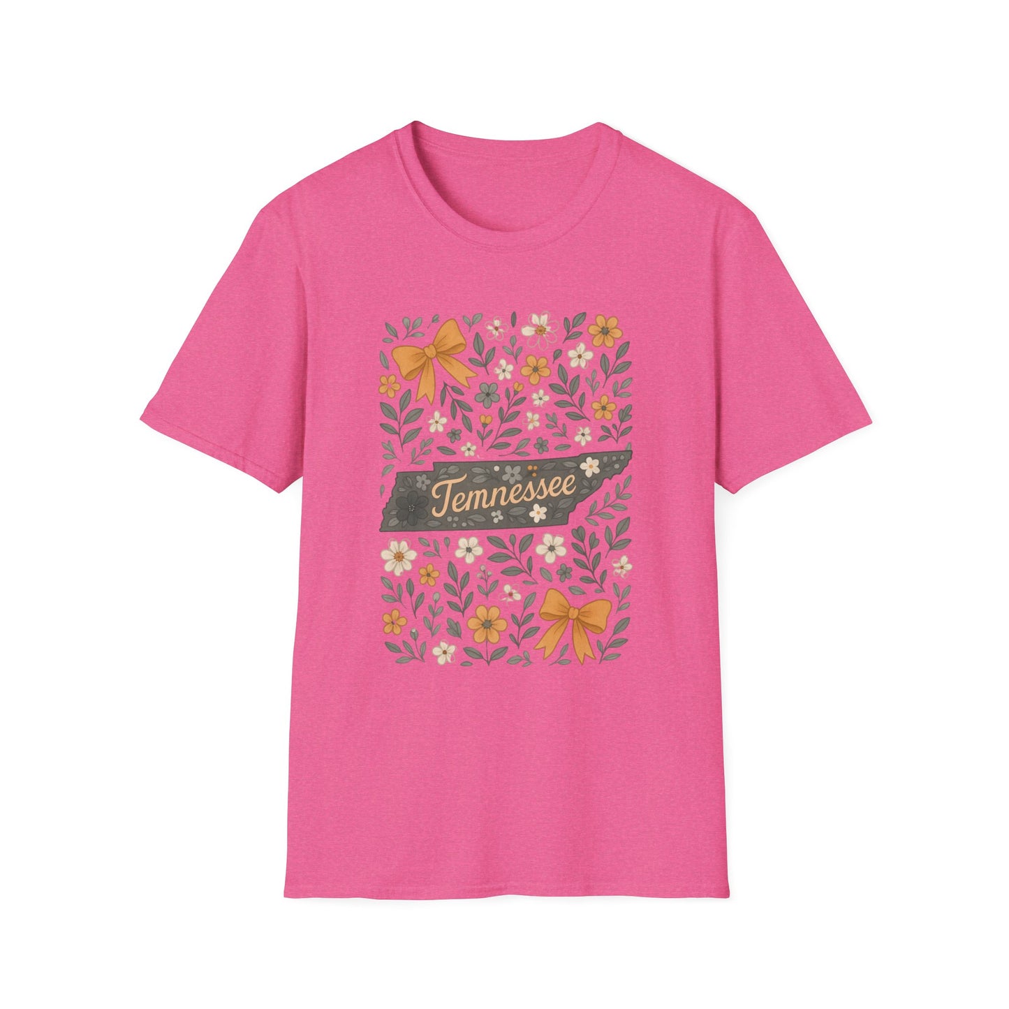 Tennessee Floral T-Shirt, Casual Wear, Gift for Her, Souvenir, Nature Lover Apparel, Spring Outfit