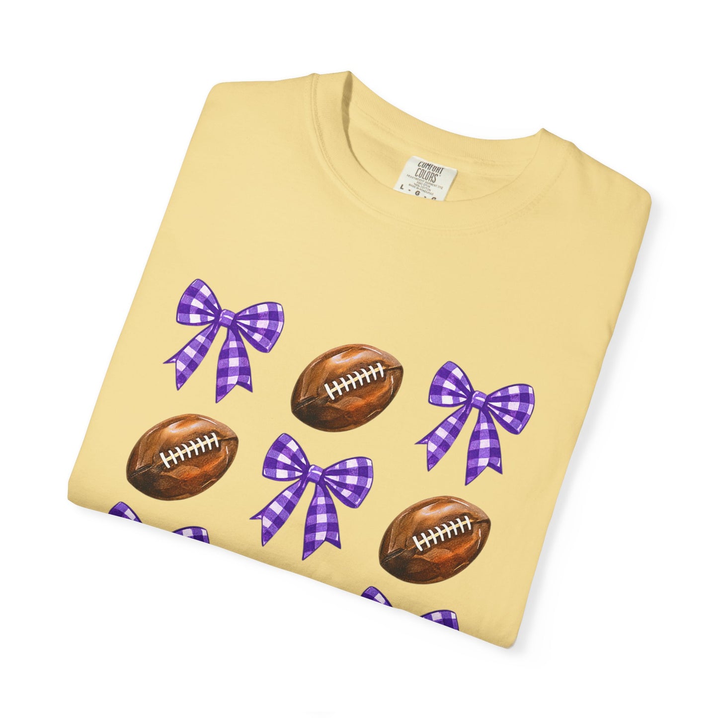 Texas Football Unisex T-Shirt with Purple Bows - Game Day Sports Apparel for Horned Frogs Fans