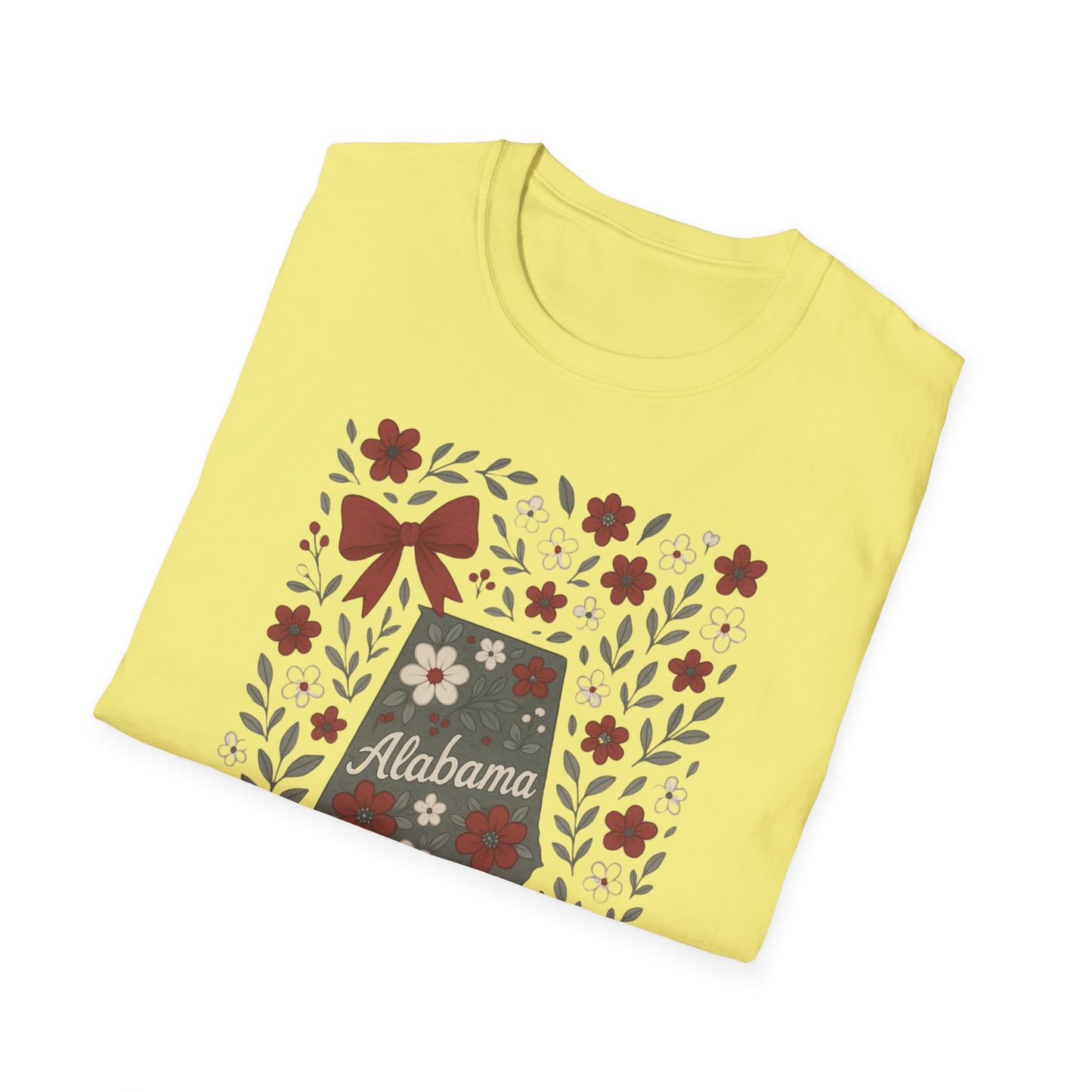 Alabama Floral Unisex T-Shirt, Southern Pride Shirt, Gift for Her, Travel Tee, Spring Apparel