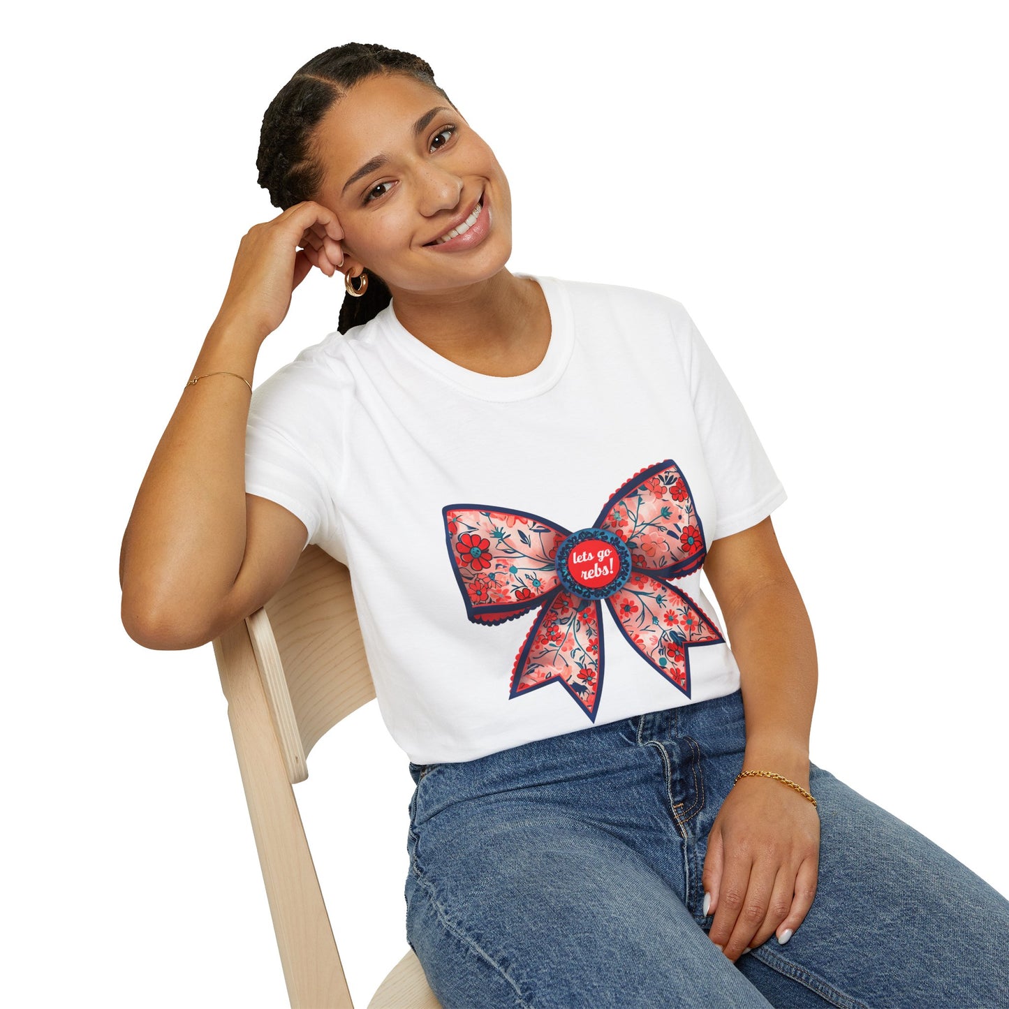Go rebs coquette bow, Floral Bow T-Shirt | Gift for Her, Casual Wear, Birthday Party, Spring Fashion, Cute Graphic Tee