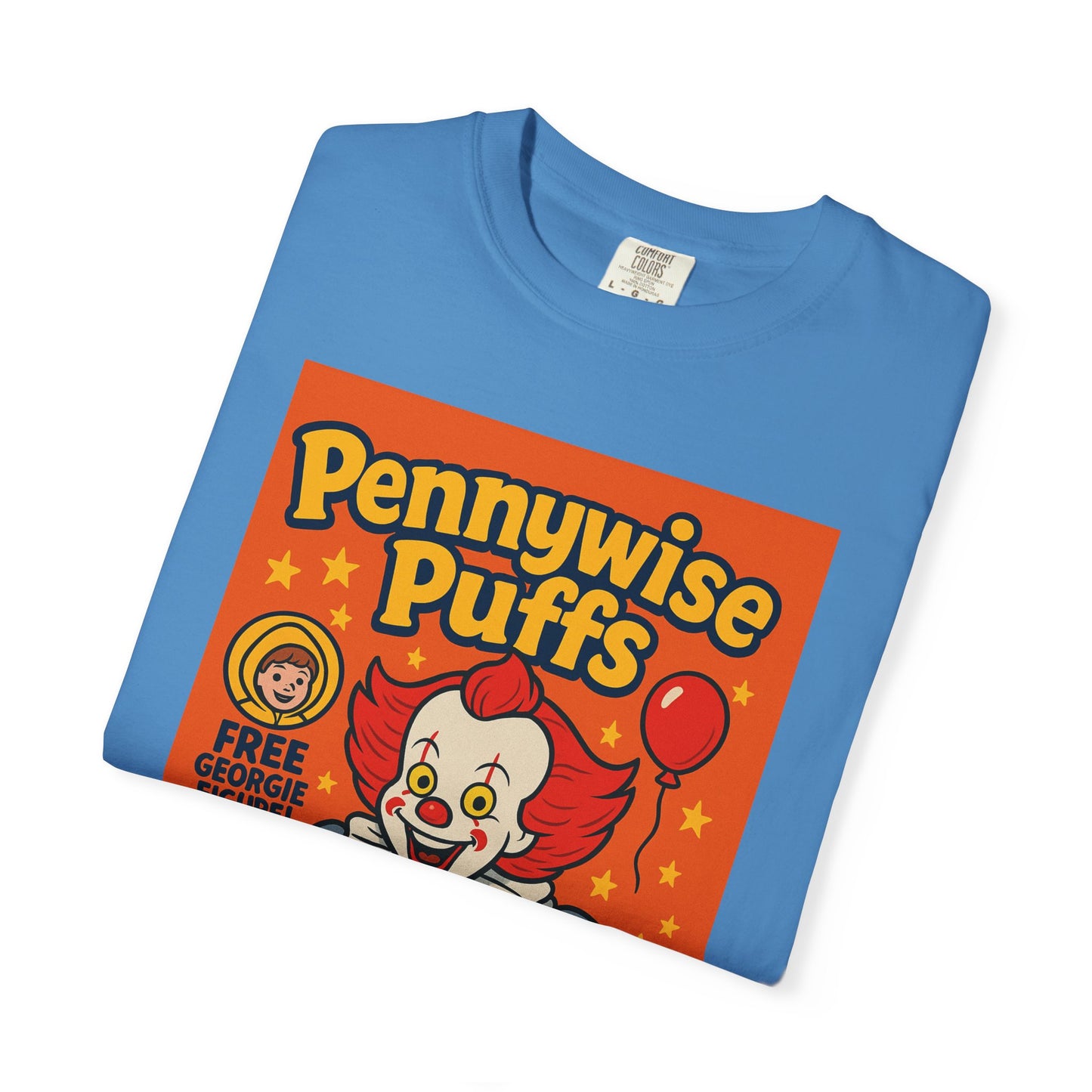 Pennywise Puffs T-Shirt | Unisex Graphic Tee for Horror Fans, Perfect for Halloween, Movie Nights, Gifts, Cosplay