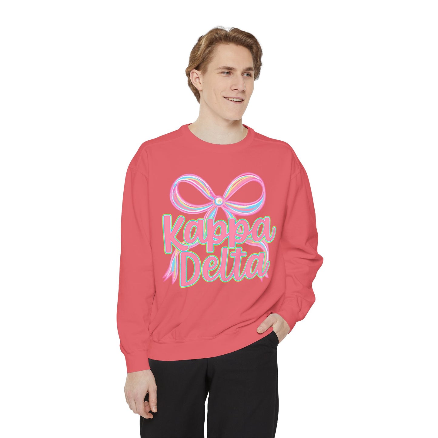 KD Comfort Colors Garment-Dyed Sweatshirt, Sorority Apparel, Cozy Gift, College Sweatshirt, Valentine's Day Gift, Customizable Sweater