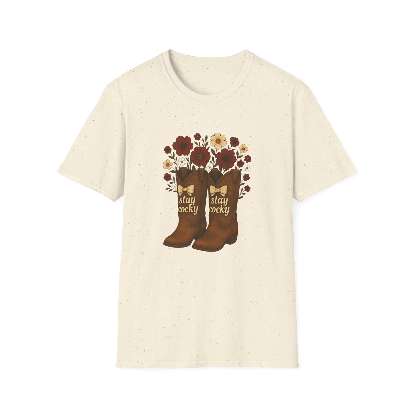 Sc stay cocky coquette t-shirt, Lucky Cowboy Boots T-Shirt, Country Style Tee, Floral Graphic Shirt, Gift for sc fan, go gamecocks, sc game day, graduation gift, college student gift