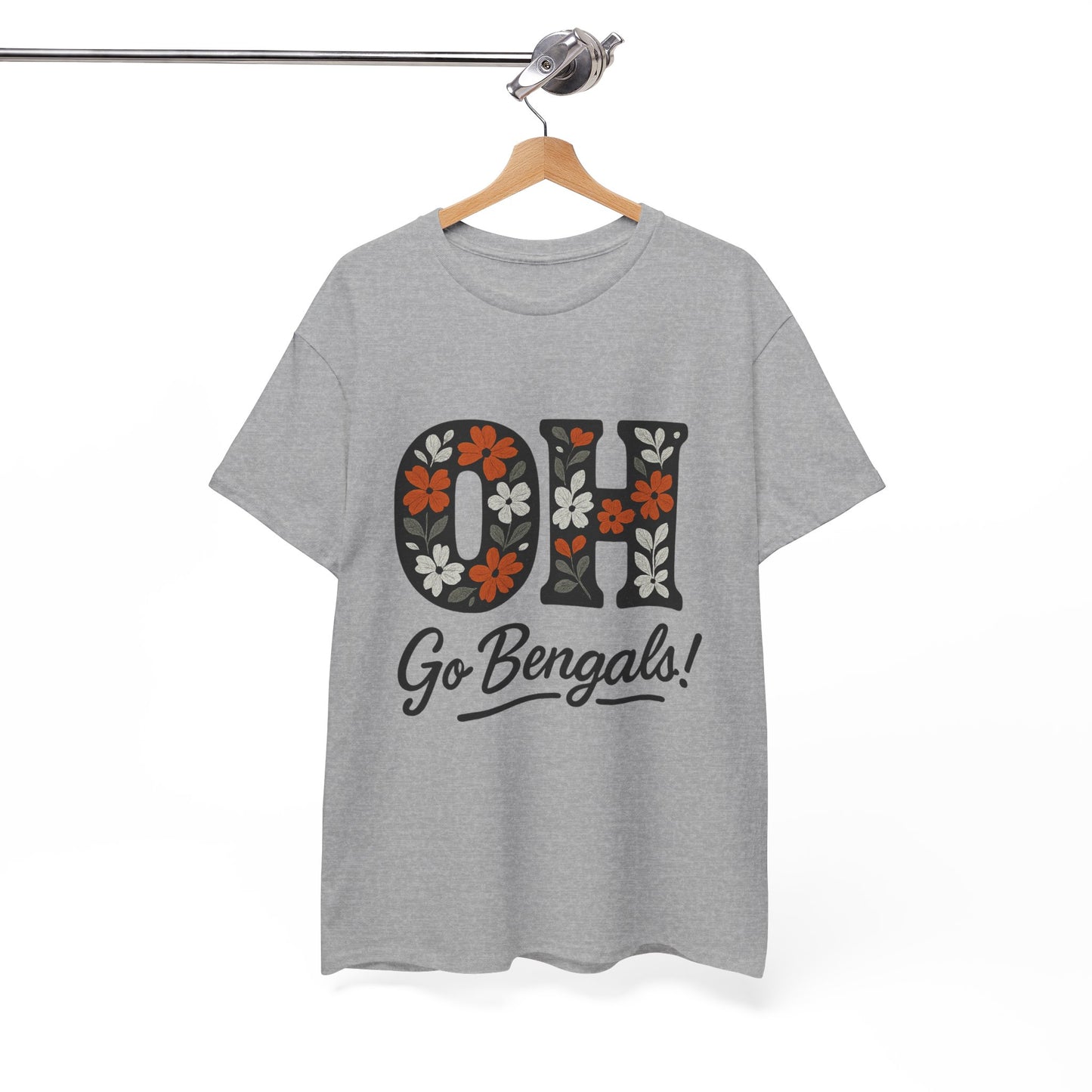 Bengals Floral Tee - Unisex Heavy Cotton