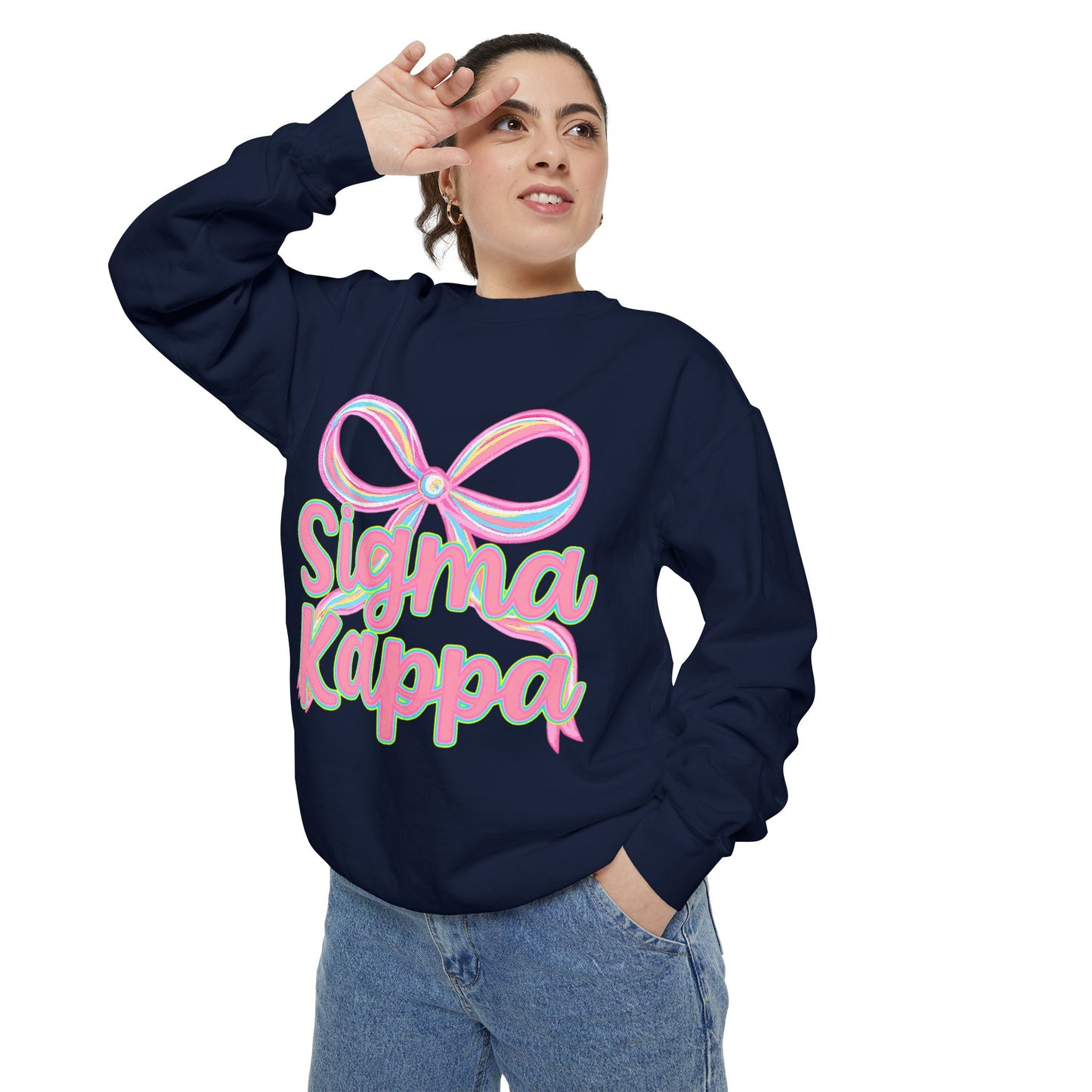 SigmaKappa Garment-Dyed Sweatshirt, Sorority Sweatshirt, College Apparel, Gift for Sorority Sisters, Cute Casual Wear