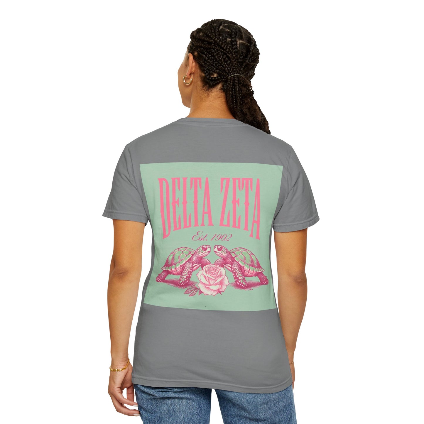Delta Zeta Unisex T-Shirt, Sorority Shirt, Garment-Dyed Tee, Cute College Top, Sisterhood Apparel, Gift for Sorority Sisters