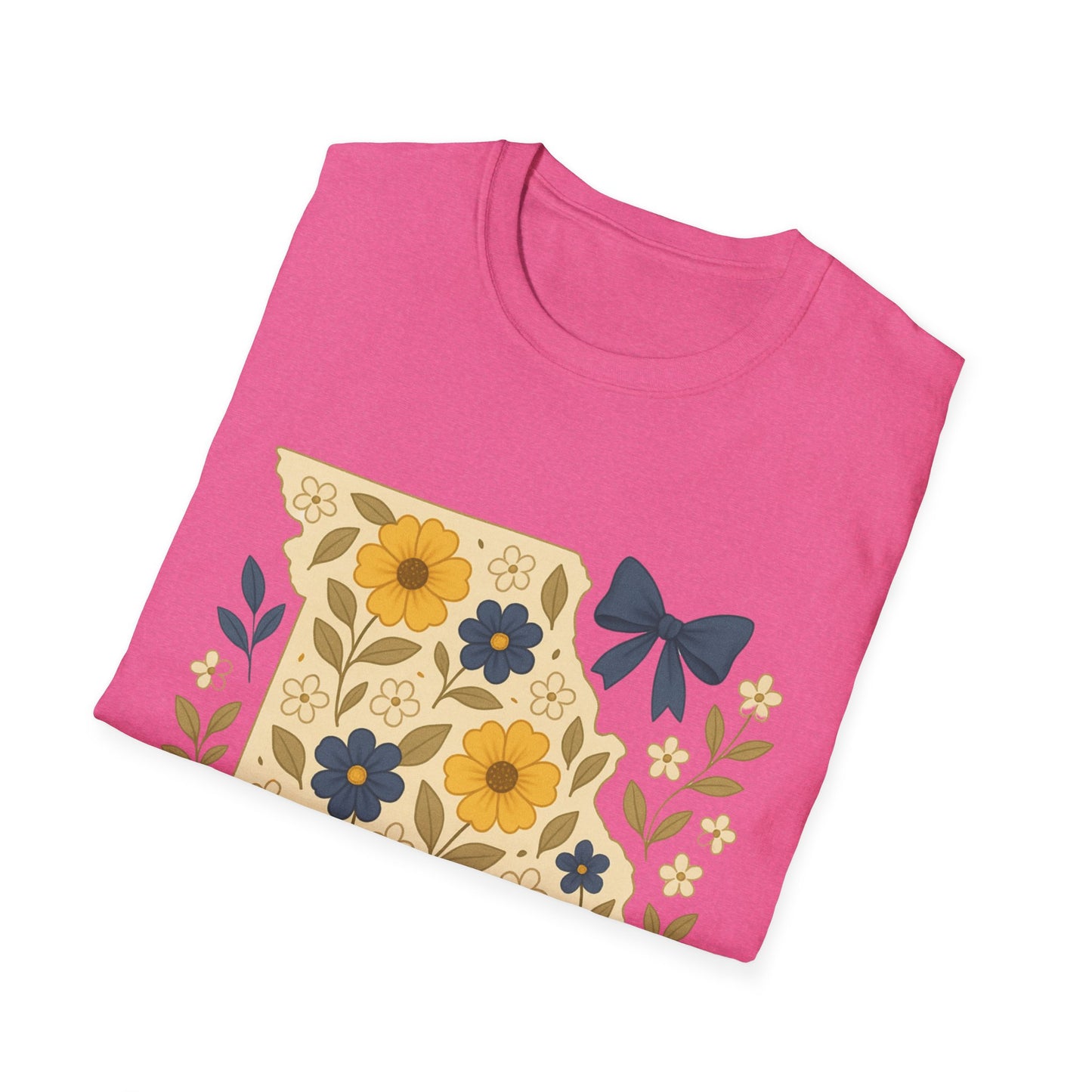 Missouri Floral Unisex T-Shirt, Softstyle Tee, Gift for Her, Spring Fashion, Casual Wear, Personalized Shirt, Eco-Friendly Apparel
