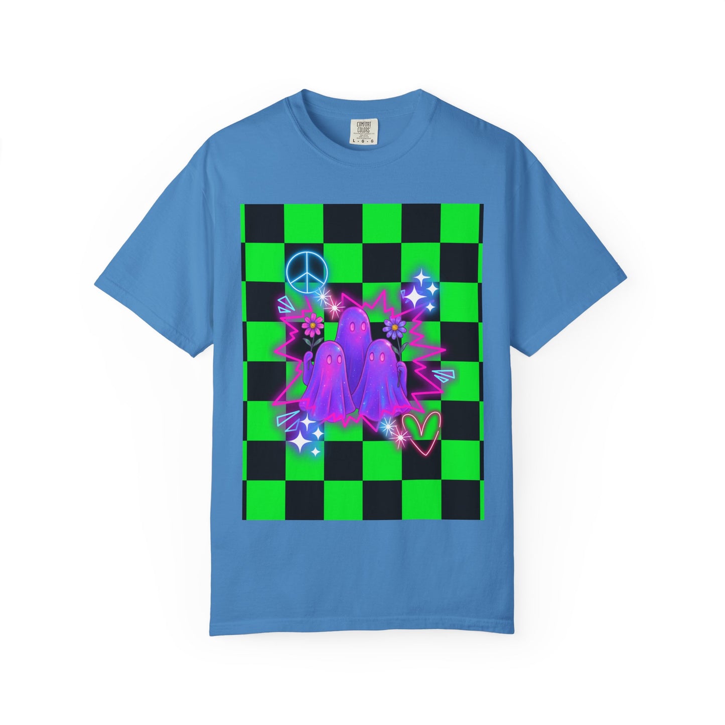 Vibrant Ghost Graphic Tee, Unisex T-shirt, Retro Vibe Shirt, Perfect for Halloween, Party Wear, Casual Style, Unique Gift
