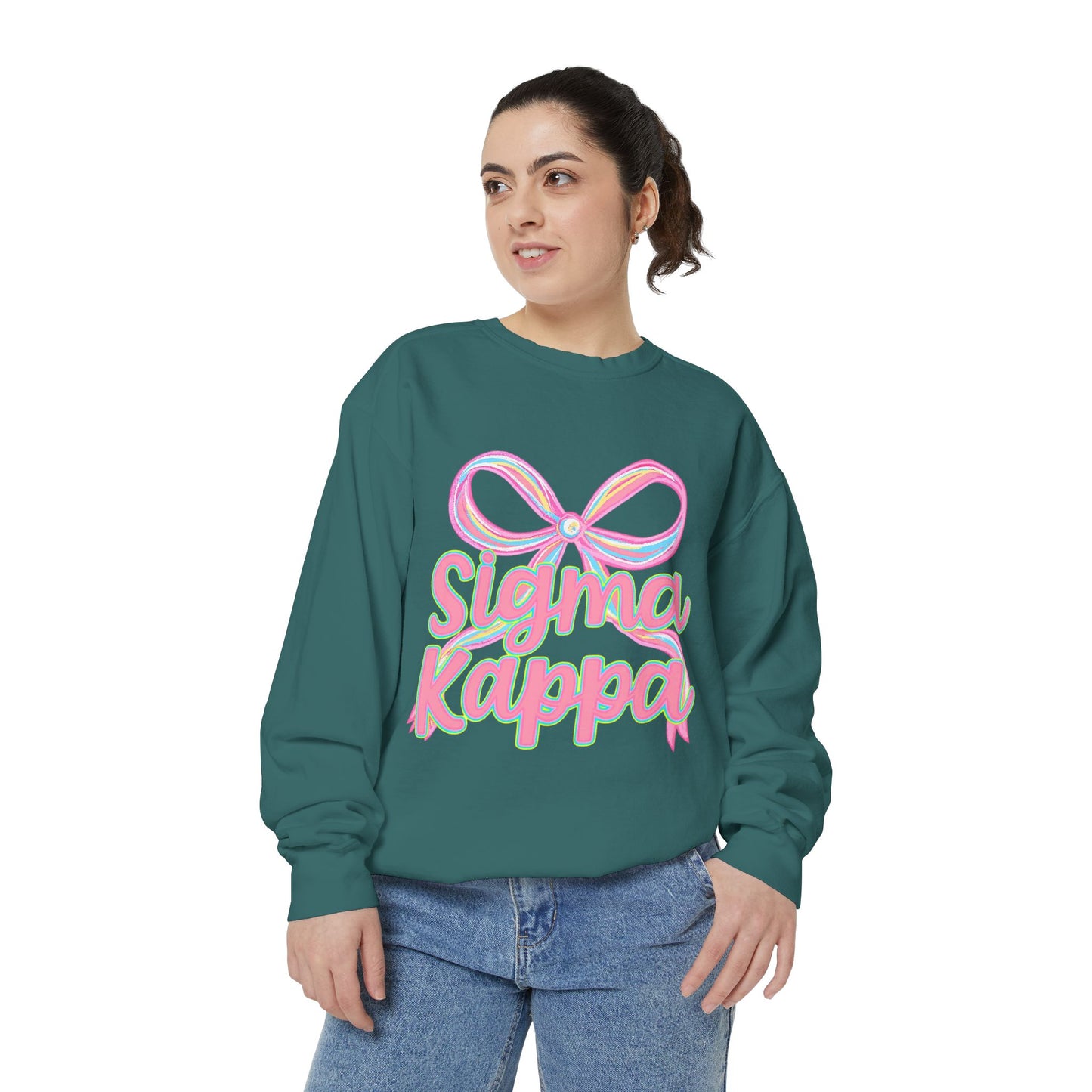 SigmaKappa Garment-Dyed Sweatshirt, Sorority Sweatshirt, College Apparel, Gift for Sorority Sisters, Cute Casual Wear