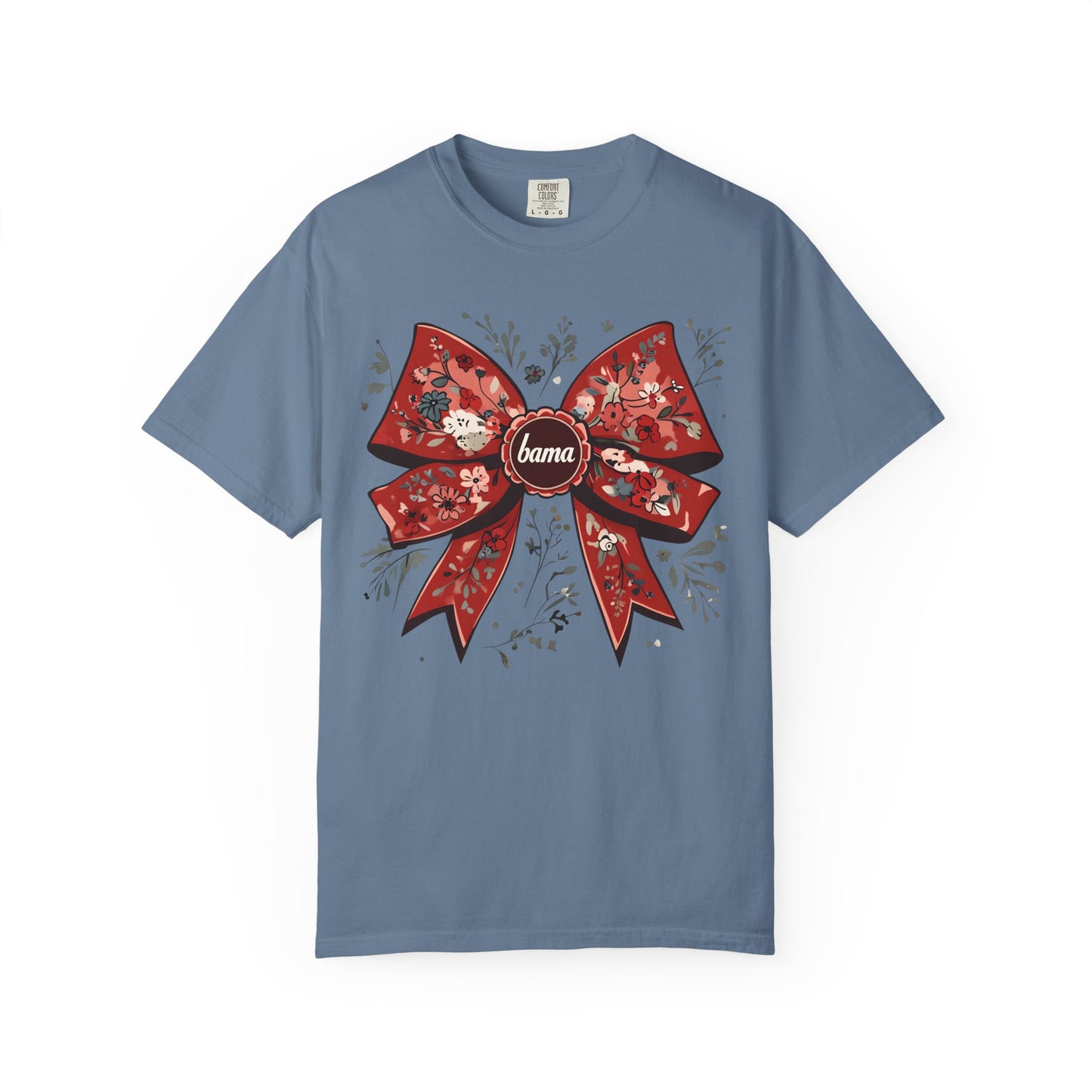Floral Bow T-shirt - Comfort Colors - Coquette Bama Bow - Alabama Fan
