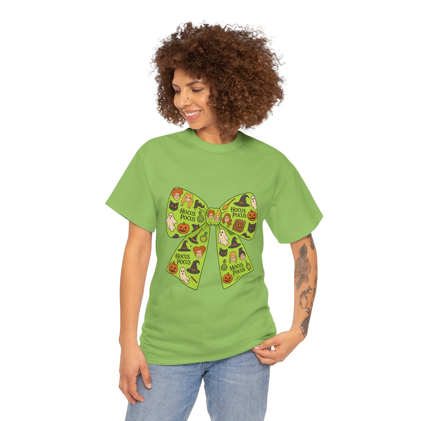 Halloween Graphic Tee, Spooky Season Unisex Shirt, Hocus Pocus Bow Tee, Autumn Style Shirt, Trick or Treat Apparel