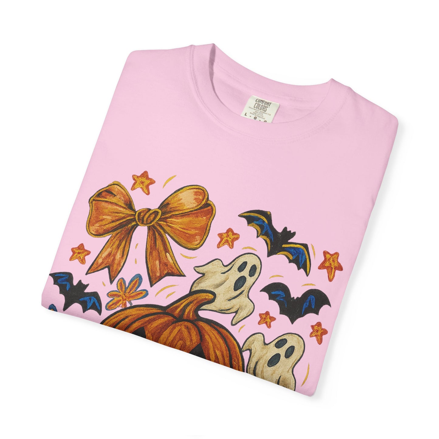 Halloween Ghost & Pumpkin T-shirt, Spooky Season Shirt, Fall Tee, Unisex Halloween Apparel, Ghostly Graphic Tee, Pumpkin Graphic Shirt
