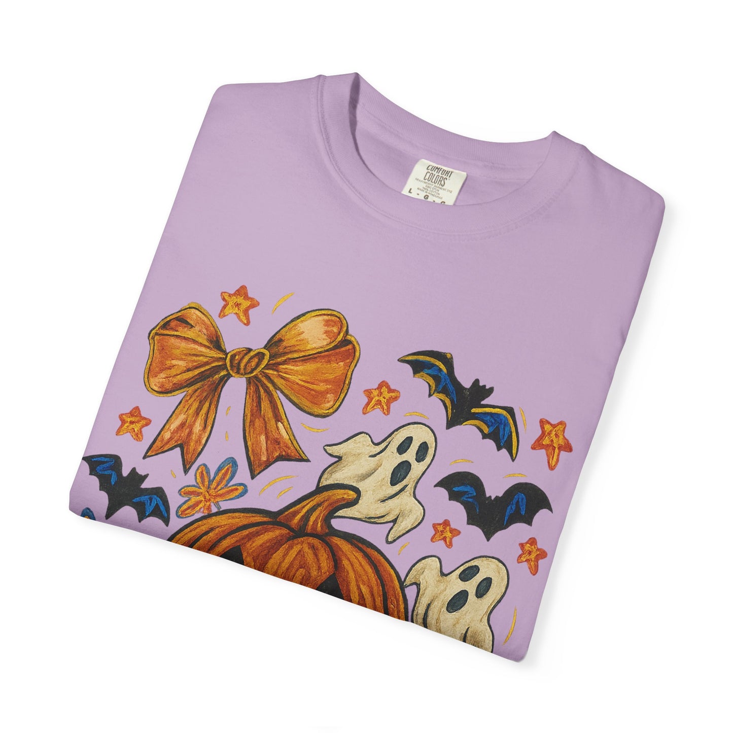 Halloween Ghost & Pumpkin T-shirt, Spooky Season Shirt, Fall Tee, Unisex Halloween Apparel, Ghostly Graphic Tee, Pumpkin Graphic Shirt
