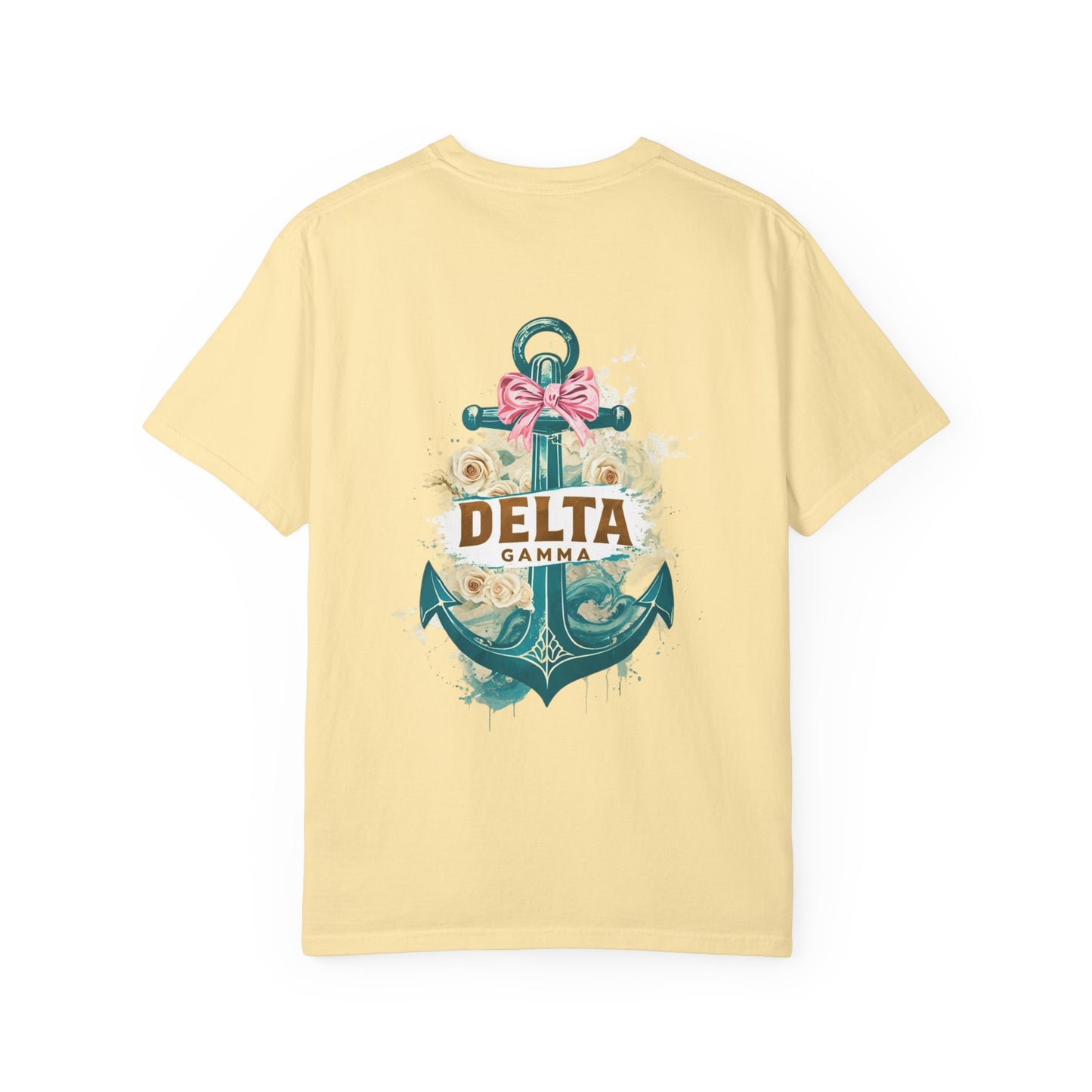 Delta Gamma Unisex Garment-Dyed T-Shirt, Sorority Pride Shirt, Nautical Design Tee, Perfect for Recruitment and Celebrations, Gift Idea