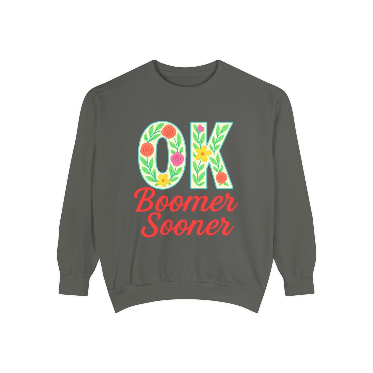 Colorful OK Boomer Sooner Unisex Sweatshirt, Casual Wear, College Apparel, Gift for Fans, Cozy Layering