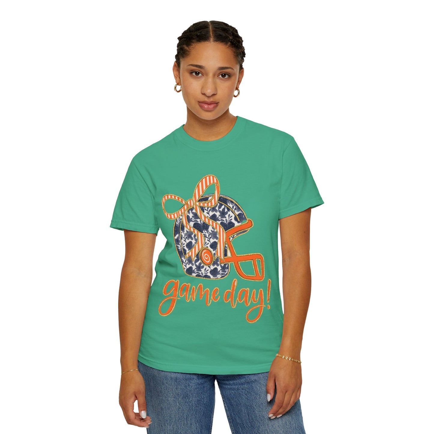 Game Day Coquette Style, Football Helmet T-Shirt | Unisex Sports Tee for Football Fans | Perfect for Tailgating, Game Everyday Wear