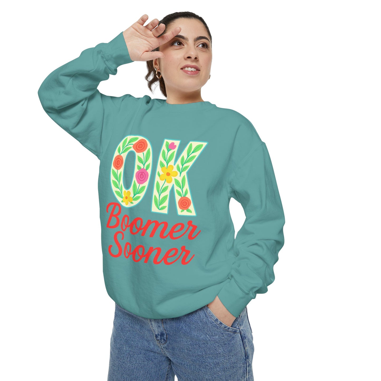Colorful OK Boomer Sooner Unisex Sweatshirt, Casual Wear, College Apparel, Gift for Fans, Cozy Layering