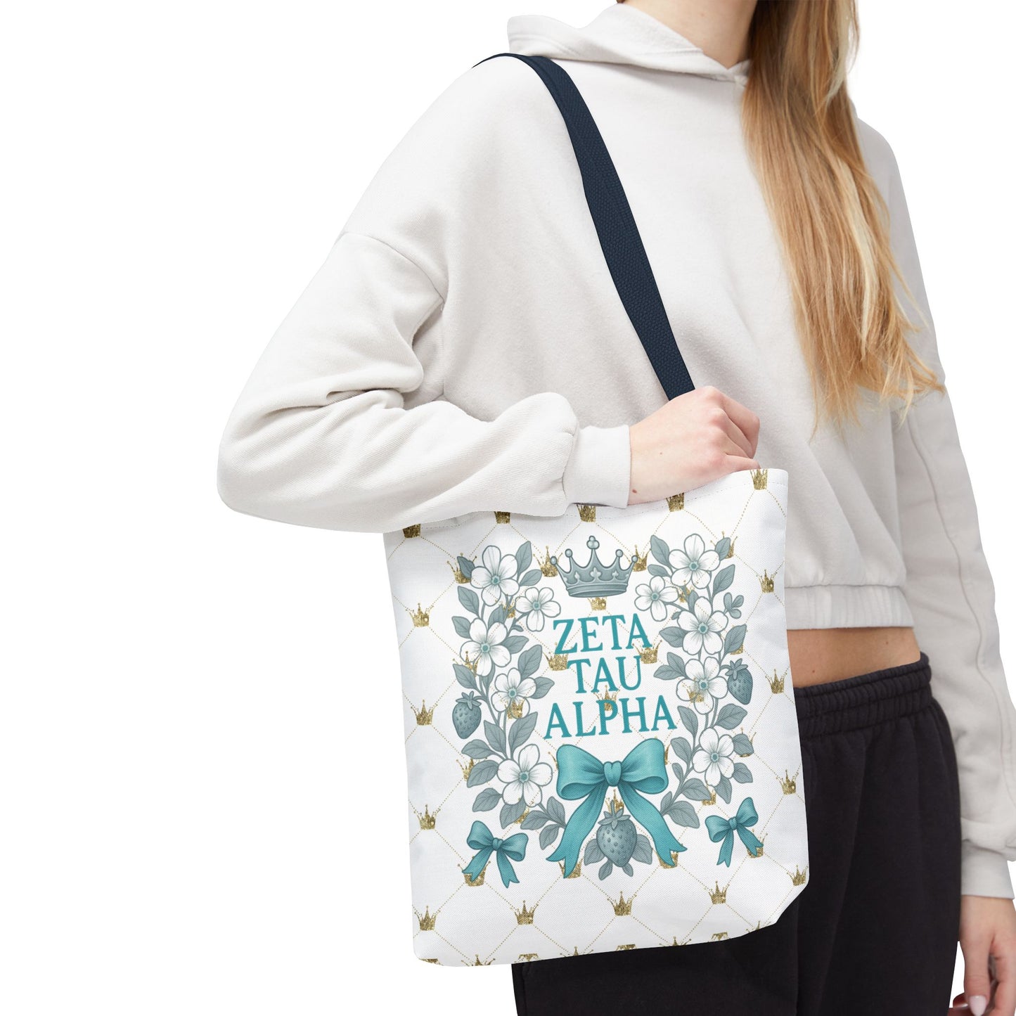 Zeta Tau Alpha Tote Bag | Sorority Bags, Floral Design, Gift for Sisters, Campus Essentials, Personalized Tote