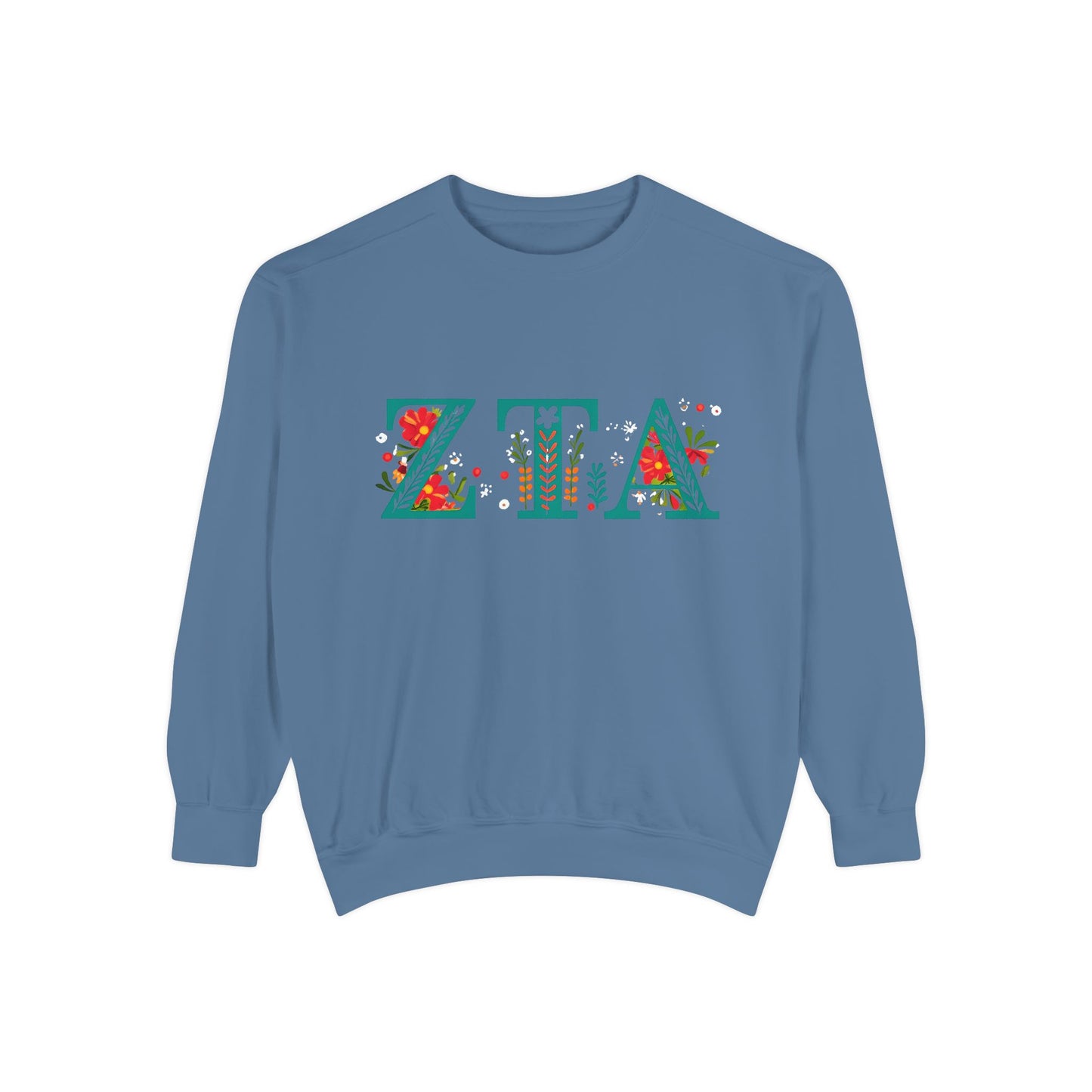 Floral ZTA Unisex Sweatshirt - Cozy Sweater for Sorority Sisters, Perfect Gift, Casual Wear, Spring Outfits, College Apparel