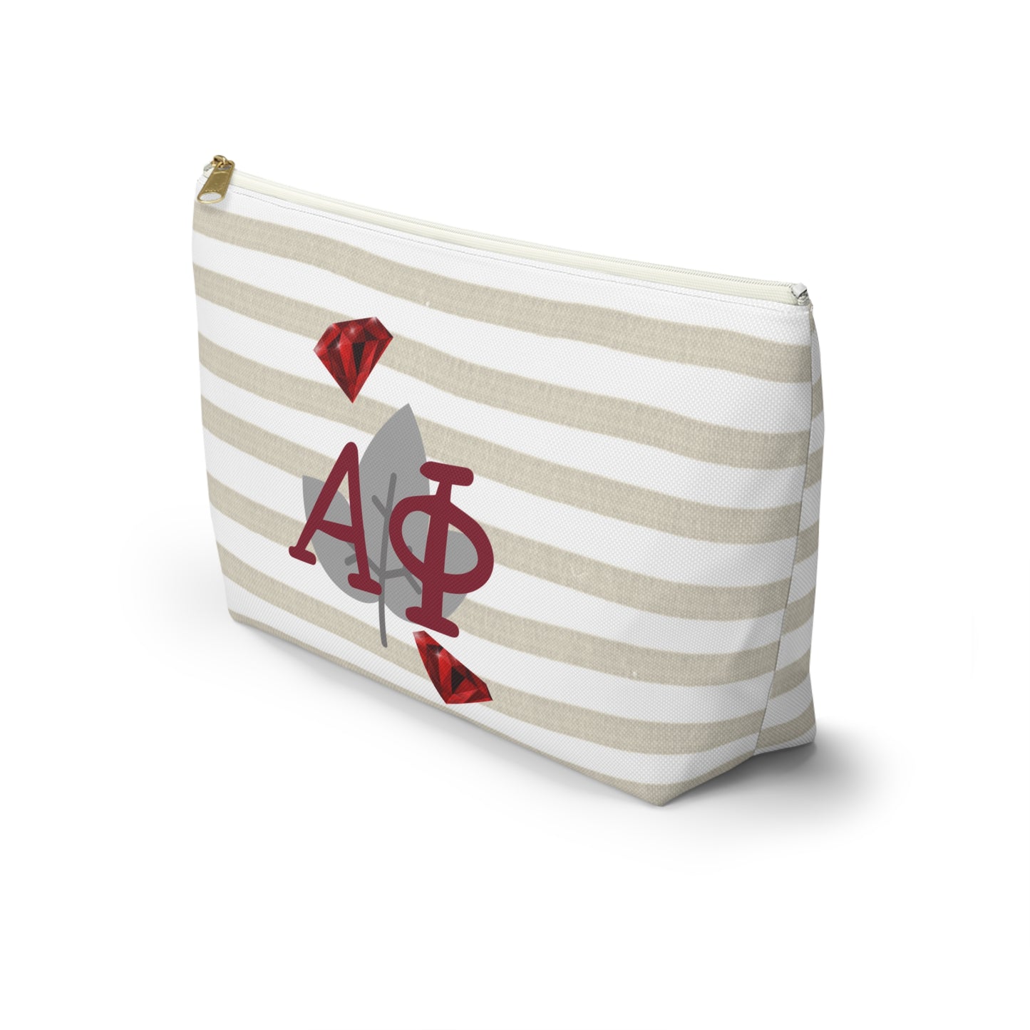 Alpha Phi Chic T-Bottom Accessory Pouch for Sorority Sisters | Makeup Bag, Travel Organizer, Gift for Graduates, Fun Storage