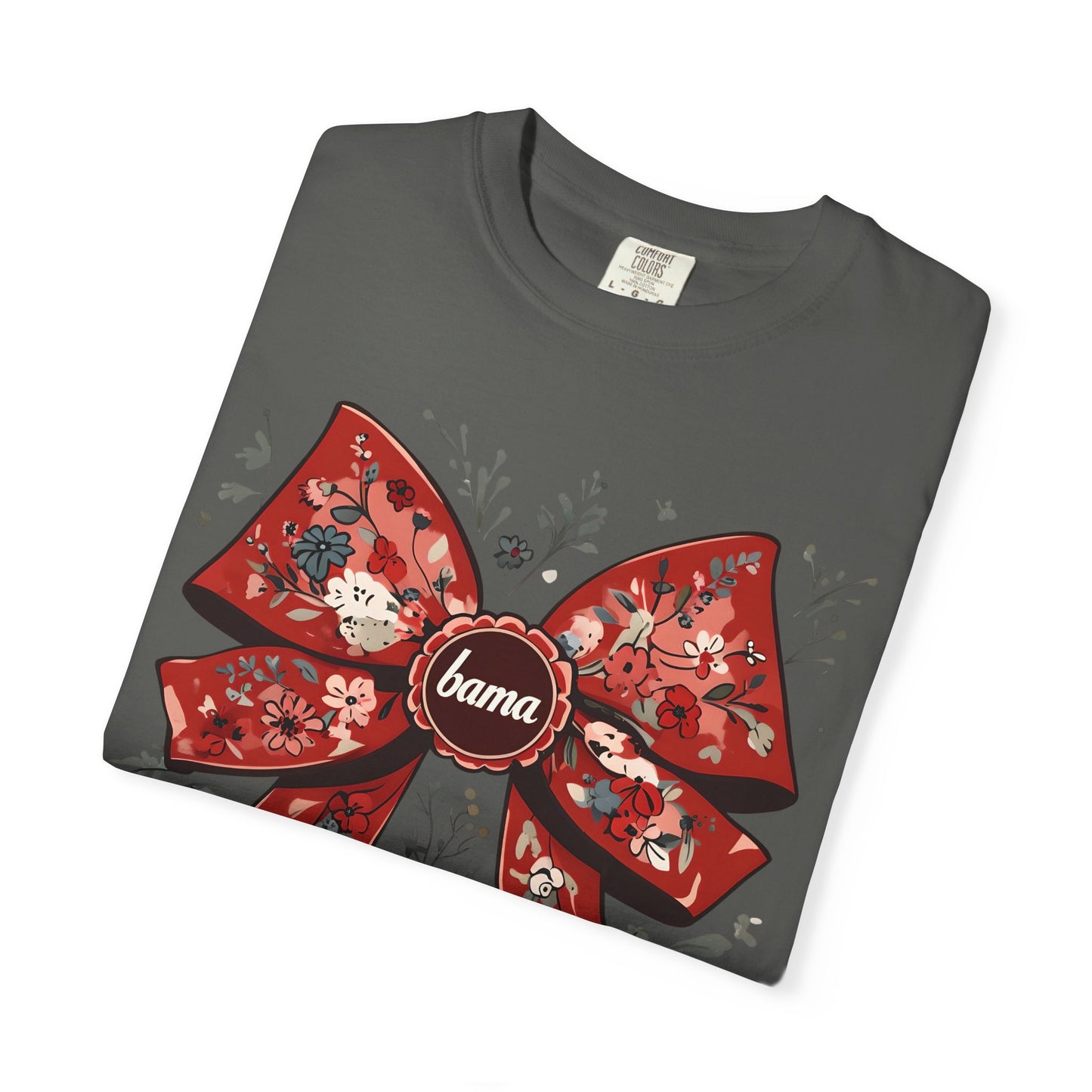 Floral Bow T-shirt - Comfort Colors - Coquette Bama Bow - Alabama Fan