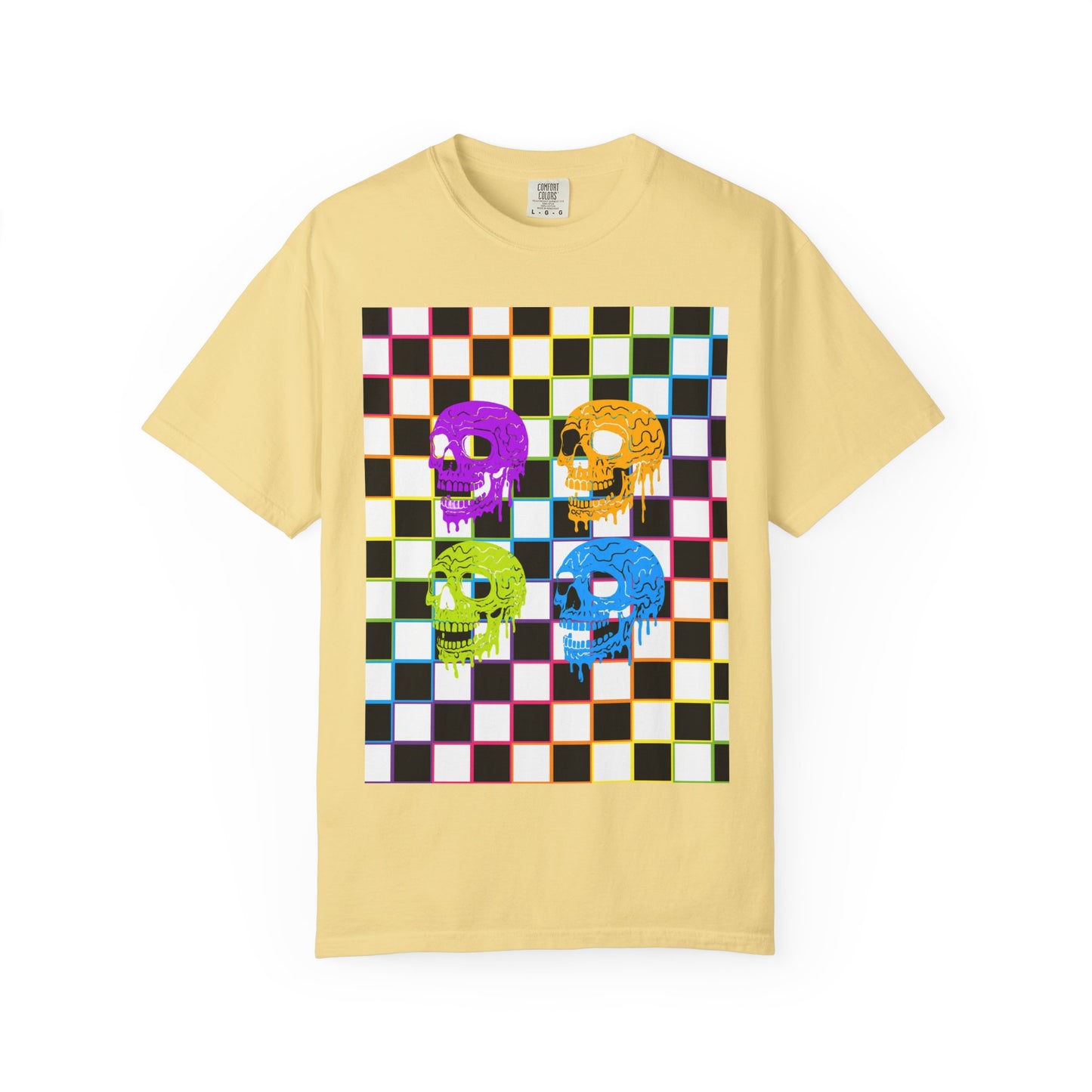 Vibrant Skull Graphic T-Shirt, Unisex Tee, Halloween Outfit, Alternative Fashion, Festival Wear, Casual Street Style