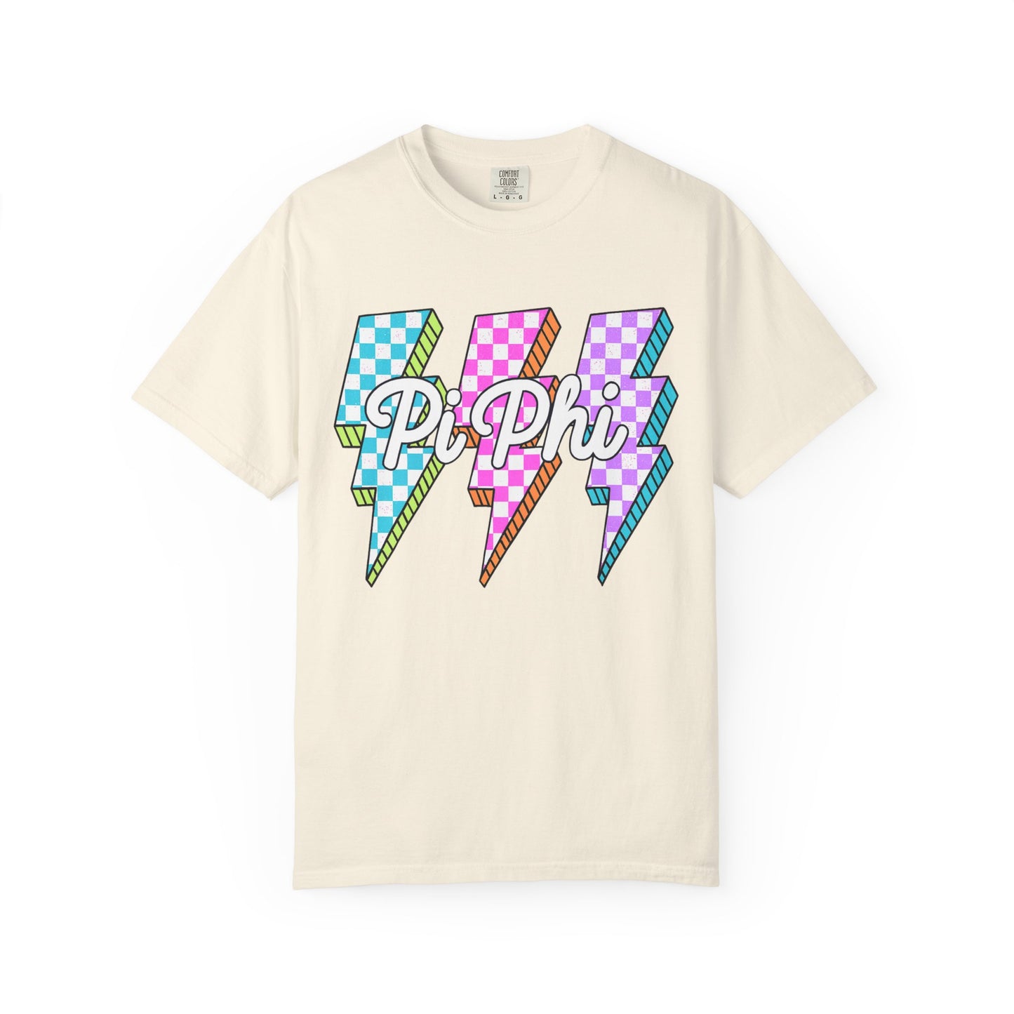 PB Phi Lightning Bolt Unisex T-shirt | Vibrant Greek Life Apparel, Unique Gift for Sorority Sisters, Casual Wear, Celebrating Sisterhood