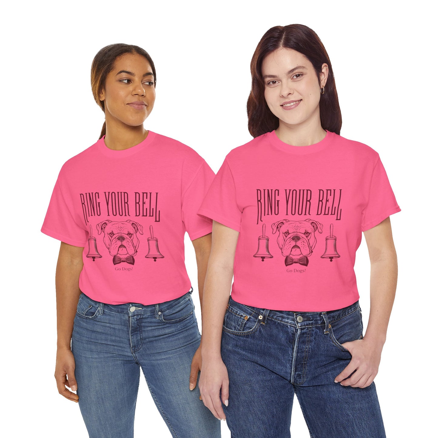 Dog Lover's Unisex Heavy Cotton Tee | 'Ring Your Bell' Shirt, Bulldog Tee, Pet Owner Gift, Funny Dog Apparel, Casual Wear