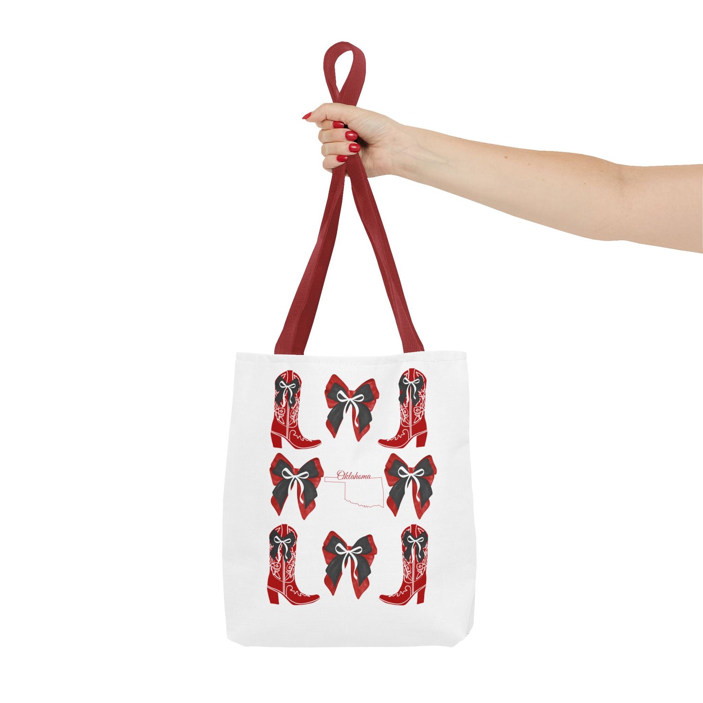 Tote Bag - Oklahoma Game Day Coquette Bow Design Fan Gift