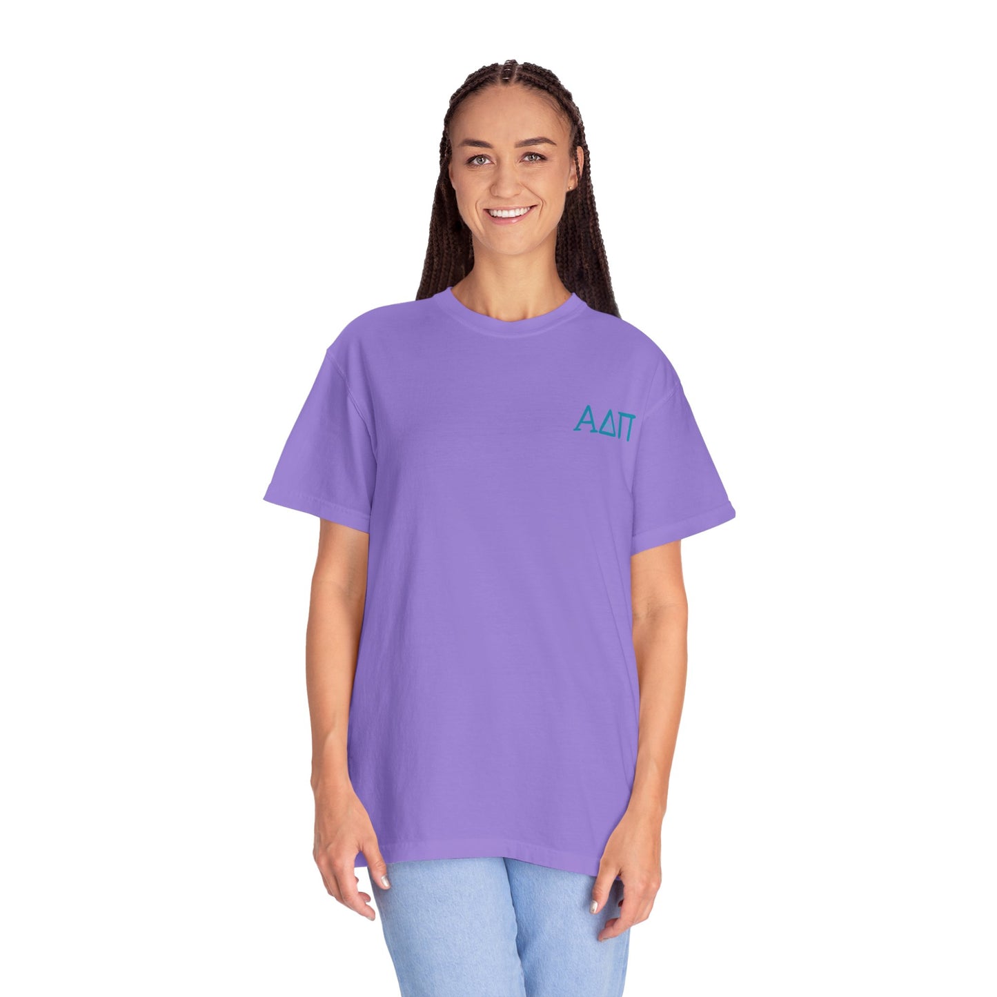 Alpha Delta Pi T-Shirt, Sorority Shirt, College Apparel, Greek Life Gift, Unisex Garment-Dyed Tee