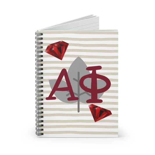 Alpha Phi Chic Monogrammed Spiral Notebook, Perfect for Students, Journaling, Organization, Gifts, Alpha Phi Sorority Decor