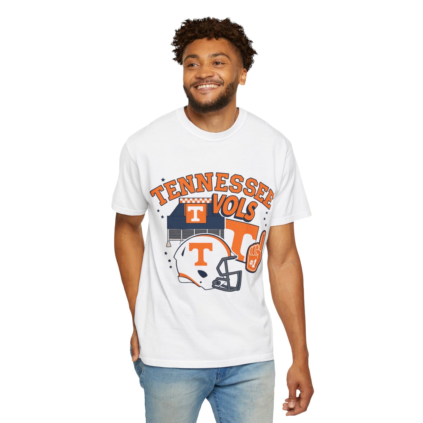 Tennessee Volunteers T-Shirt - Garment-Dyed Unisex Tee for Game Day, College Spirit Wear, Football Fan Gear, Sports Apparel