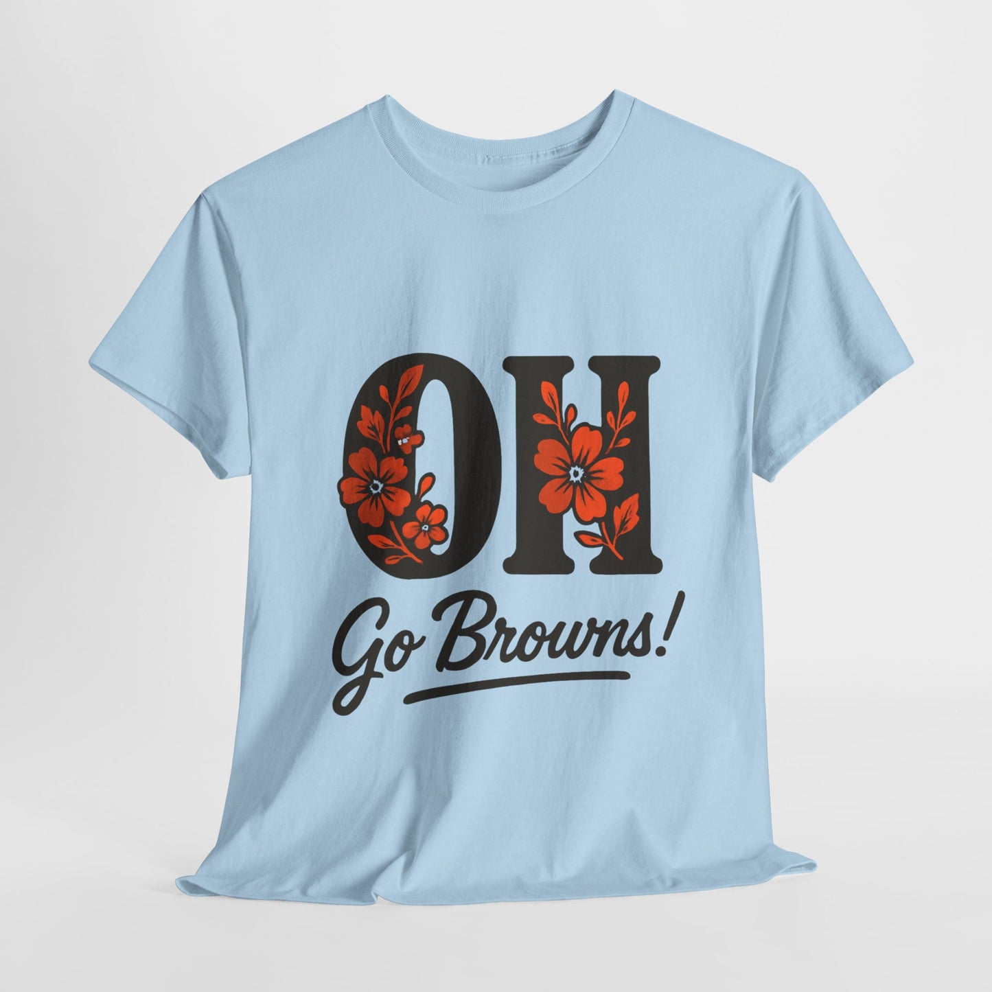 OH Go Browns Floral Unisex Tee, Fan Apparel, Game Day Shirt, Casual Wear, Gift for Sports Lovers