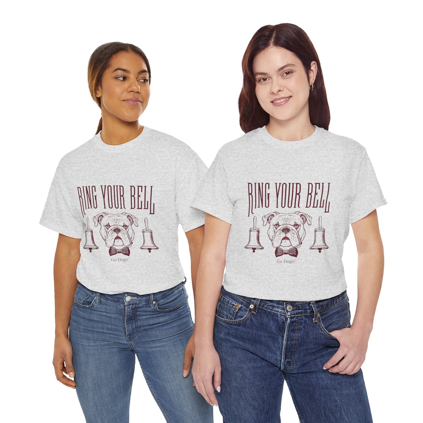 Dog Lover's Unisex Heavy Cotton Tee | 'Ring Your Bell' Shirt, Bulldog Tee, Pet Owner Gift, Funny Dog Apparel, Casual Wear