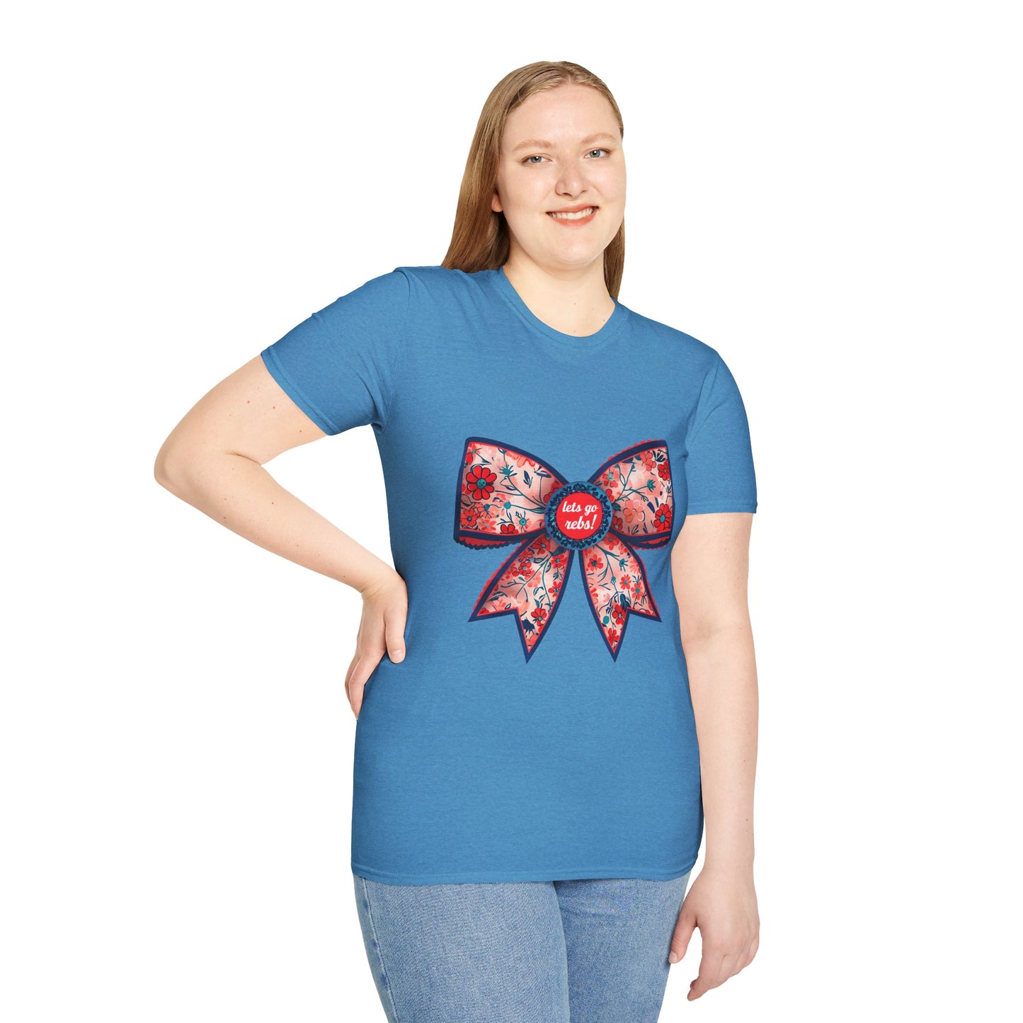 Go rebs coquette bow, Floral Bow T-Shirt | Gift for Her, Casual Wear, Birthday Party, Spring Fashion, Cute Graphic Tee