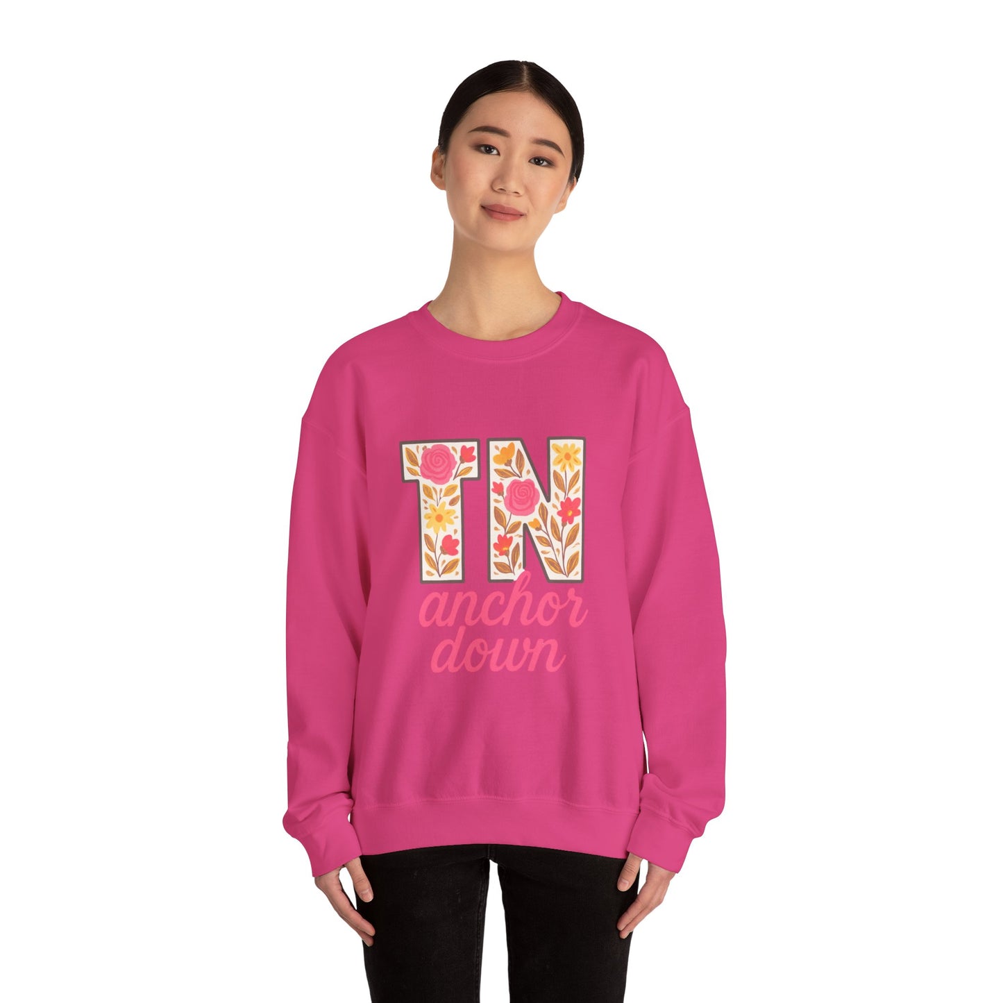 Cozy Floral Crewneck Sweatshirt with TN Design, Cute Gifts for Tennessee Fans, Casual Fall Wear, Perfect for Holidays & Gatherings
