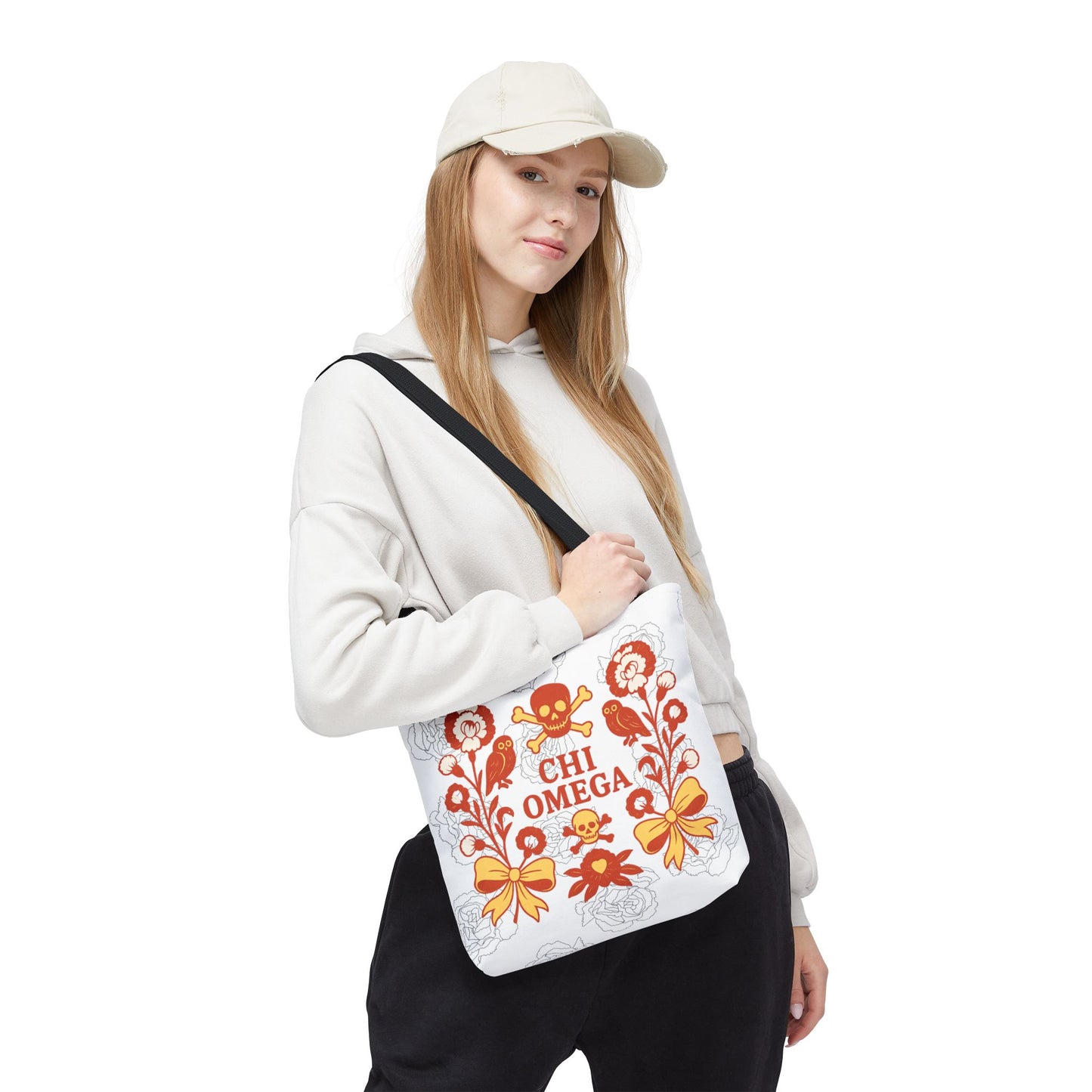 Chi Omega Floral Tote Bag