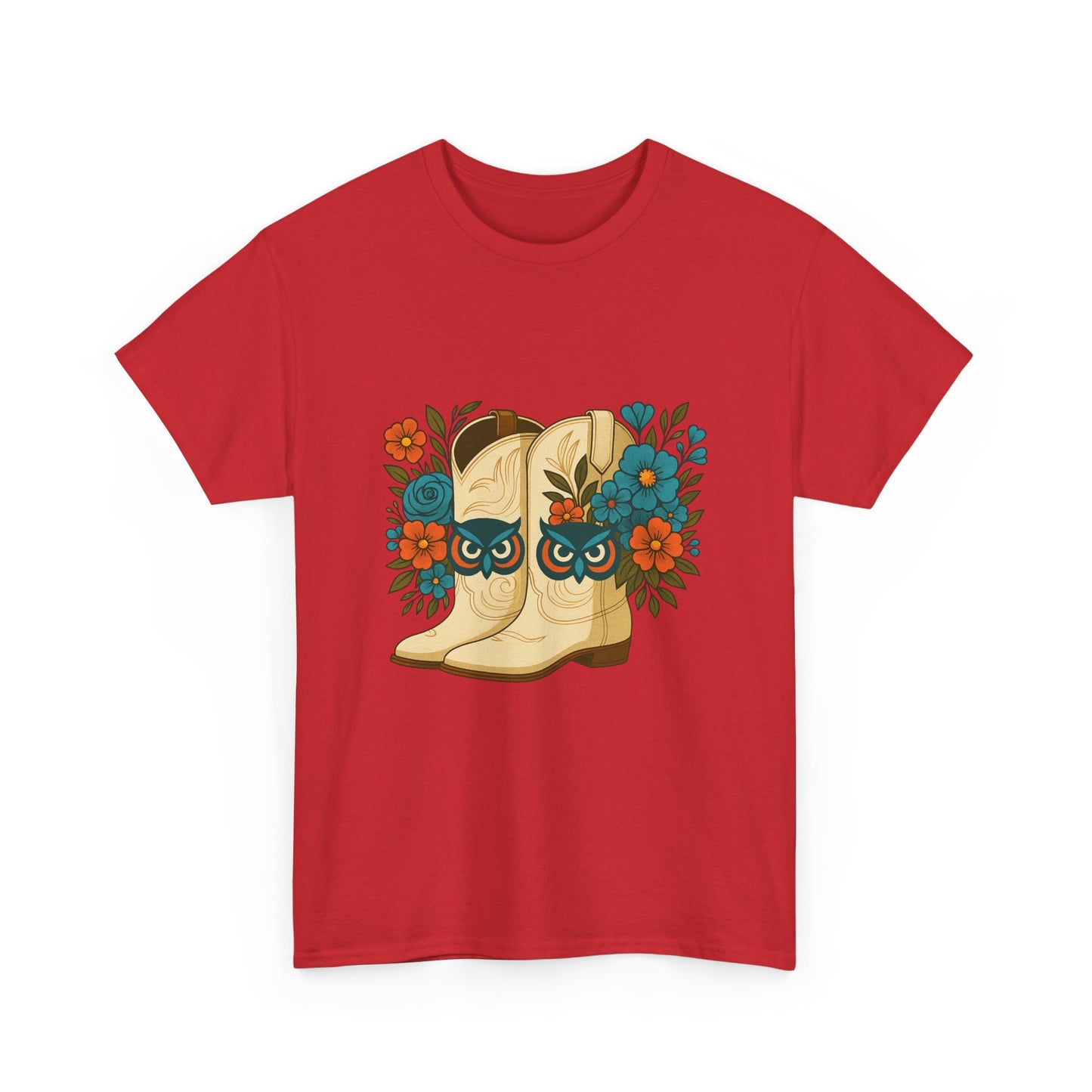 Floral Cowboy Boots Tee, Perfect for Country Music Lovers, Western Style Gift, Casual Outfit, Boho Fashion, Farmhouse Decor