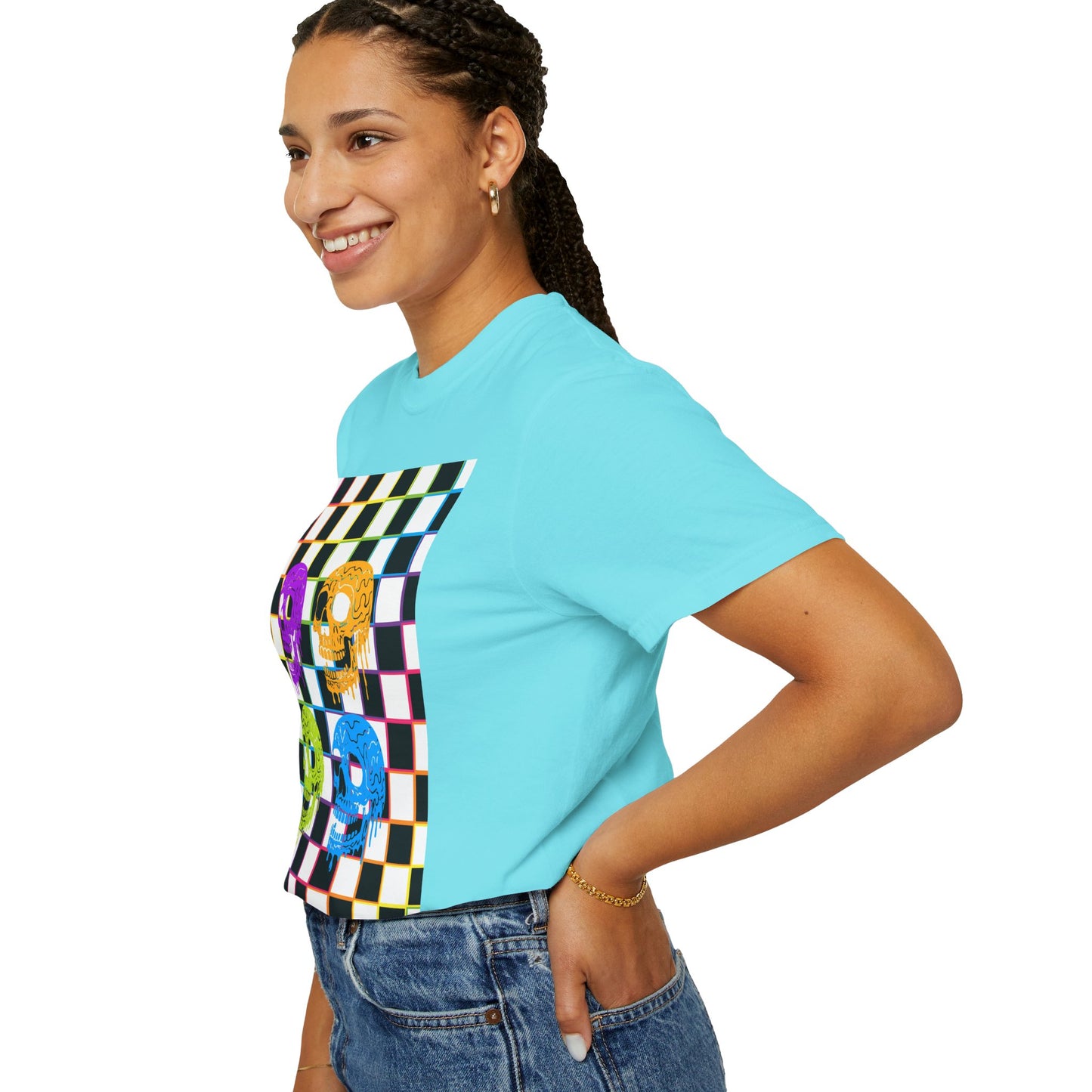 Vibrant Skull Graphic T-Shirt, Unisex Tee, Halloween Outfit, Alternative Fashion, Festival Wear, Casual Street Style