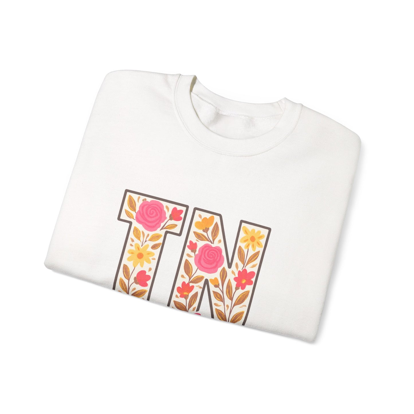 Cozy Floral Crewneck Sweatshirt with TN Design, Cute Gifts for Tennessee Fans, Casual Fall Wear, Perfect for Holidays & Gatherings