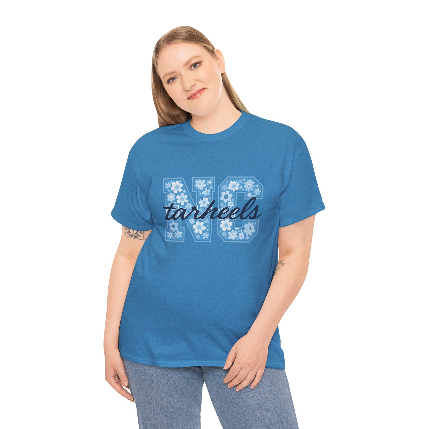North Carolina Tarheels Unisex Heavy Cotton Tee, College Spirit Wear, Men's and Women's Casual T-Shirt, School Pride Apparel, Gift for Fans