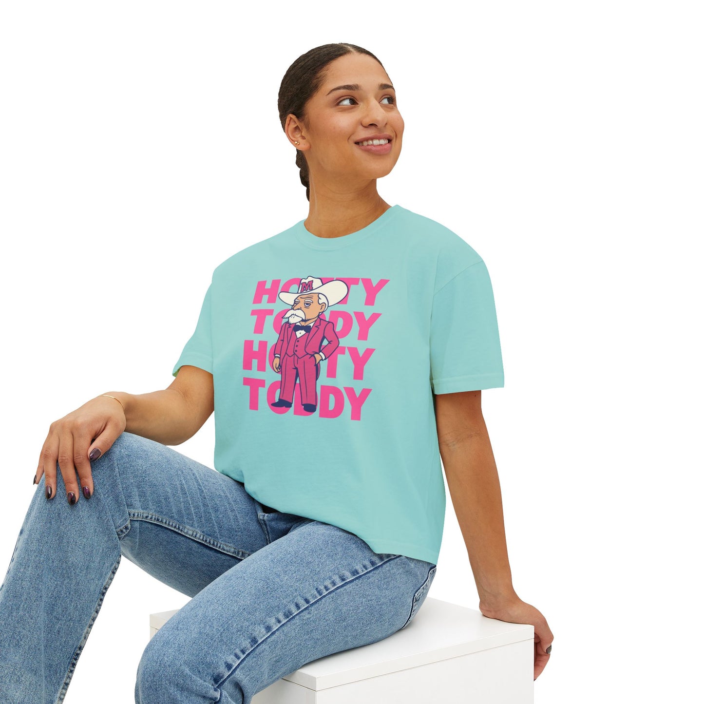 Pink Hotty Toddy Boxy Tee | Fun Humor Graphic Shirt