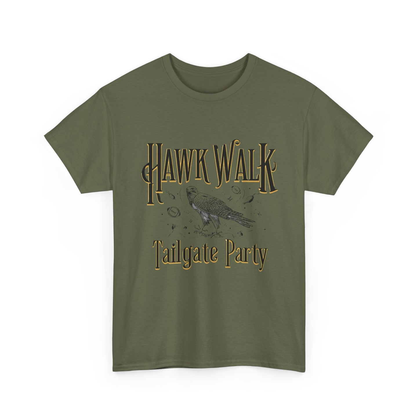 Hawk Walk Tailgate Tee, Unisex Cotton Shirt, Outdoor Event T-Shirt, Festival Wear, Bird Lover Gift, Sports Gathering Apparel