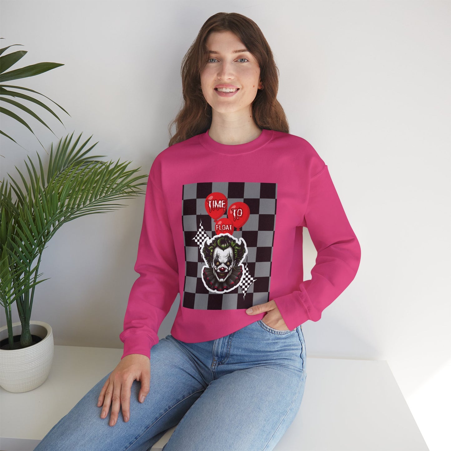 Horror Fan Crewneck Sweatshirt - Time To Float, Love It Or Leave It