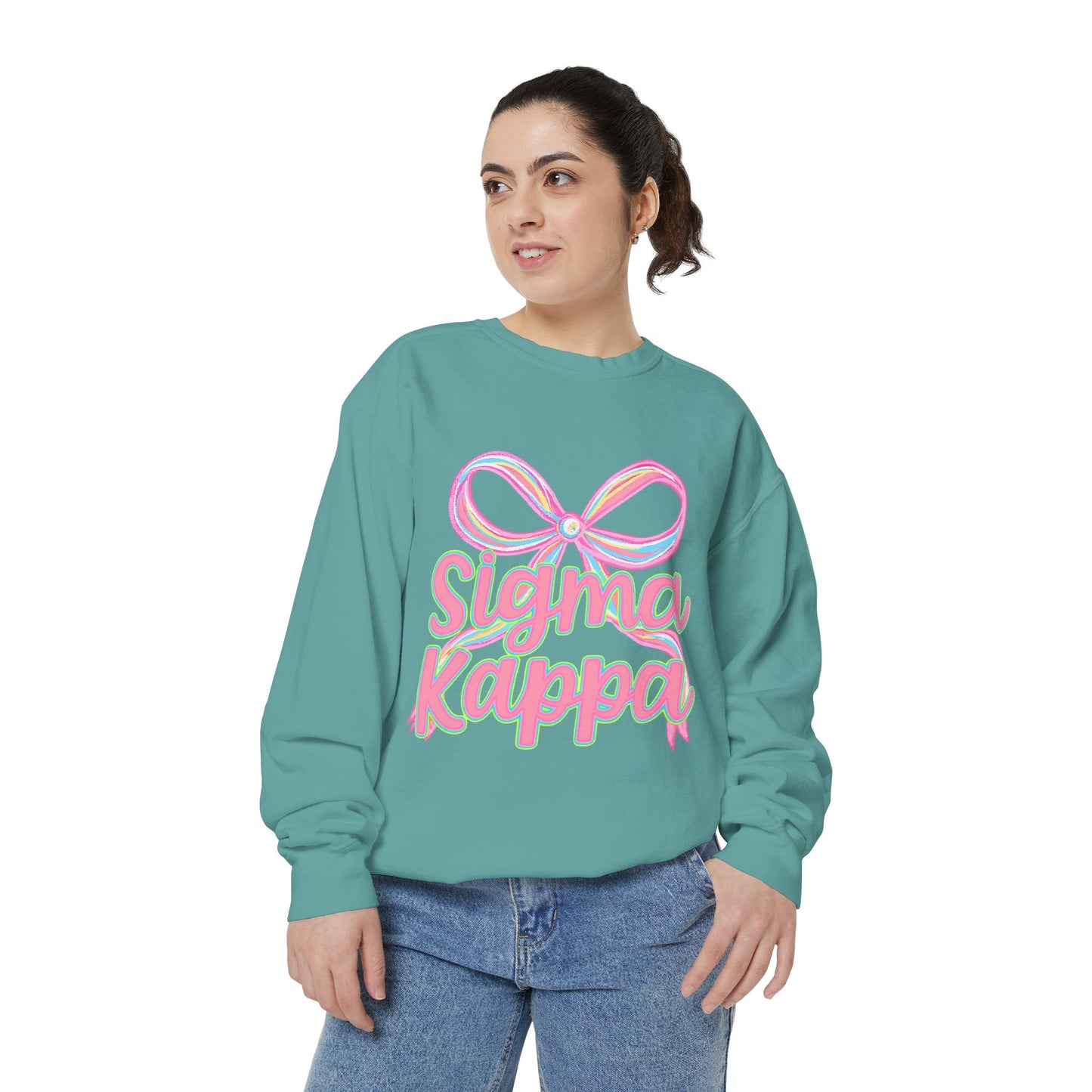 SigmaKappa Garment-Dyed Sweatshirt, Sorority Sweatshirt, College Apparel, Gift for Sorority Sisters, Cute Casual Wear